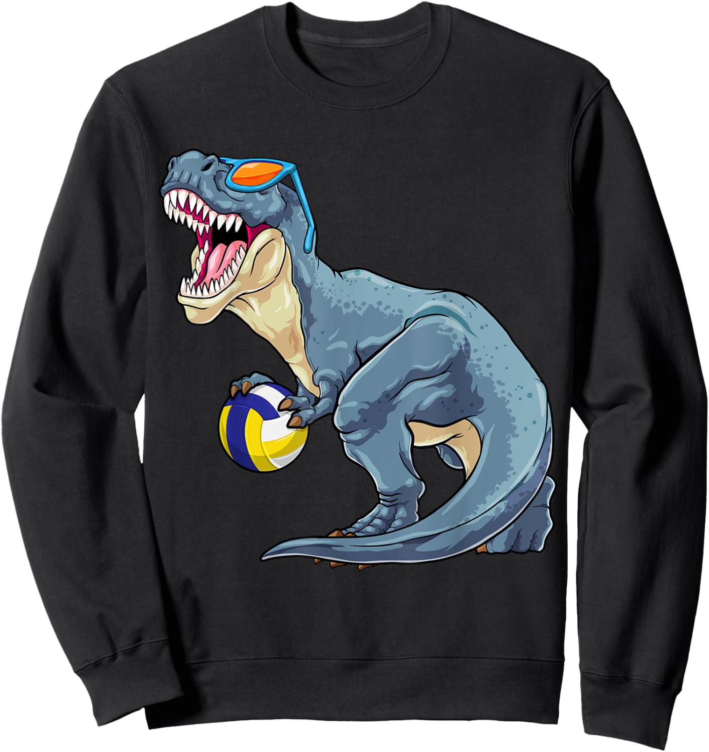 Trex Dinosaur Volleyball Cute Sport Toddler Player Kids Boys Sweatshirt - Sweatshirt | Black