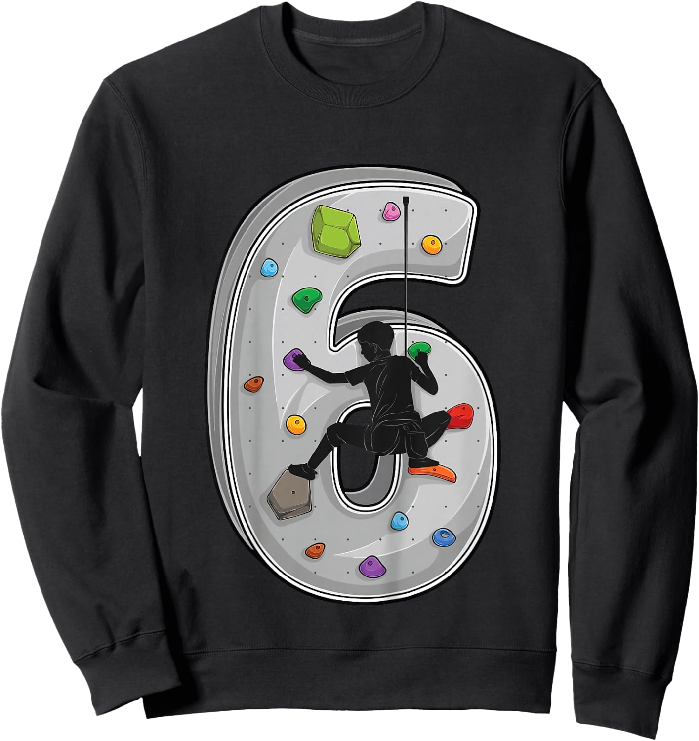 6 year old rock climbing 6th birthday Adventures Climber Sweatshirt - Sweatshirt | Black