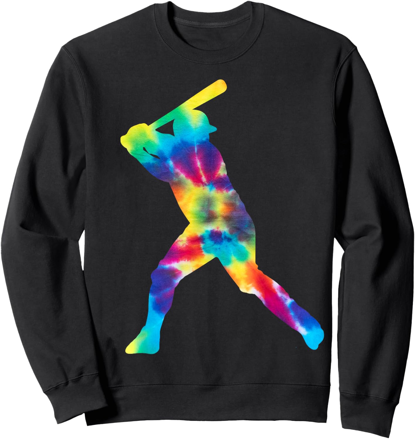 Baseball Fan Tie Dye Batter Sweatshirt - Sweatshirt | Black