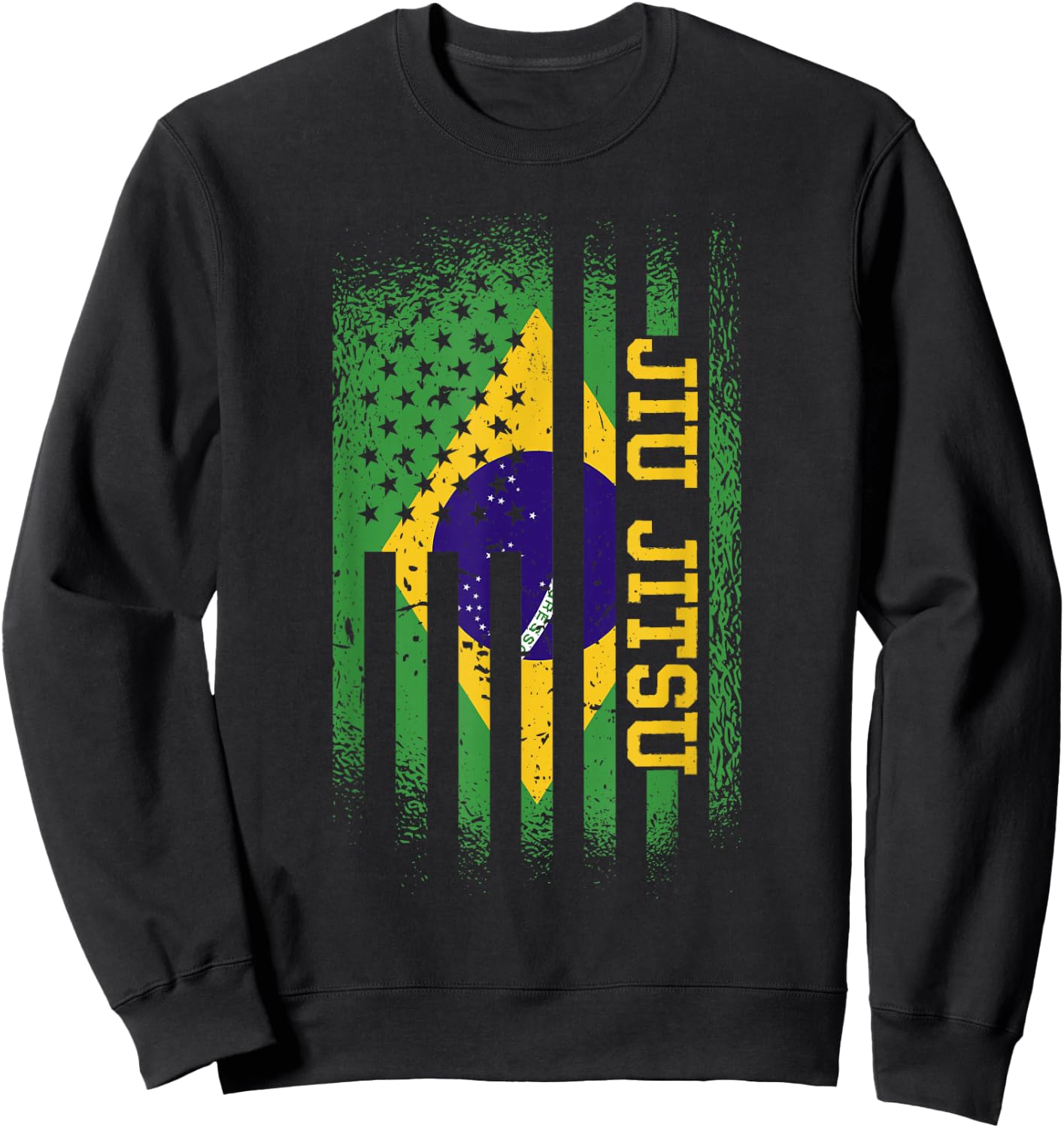 Jiu Jitsu Brasilian And American Flag, Brazilian Jujitsu Sweatshirt - Sweatshirt | Black