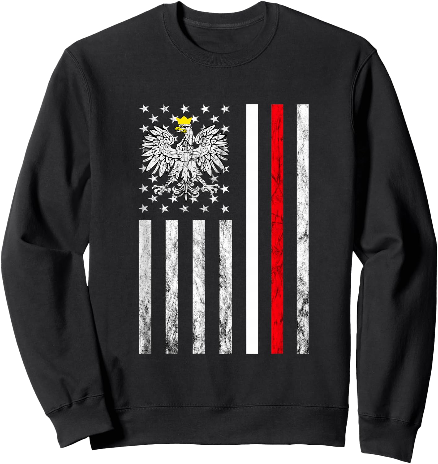Polish Eagle Poland American USA Poland Flag Polish Roots Sweatshirt - Sweatshirt | Black