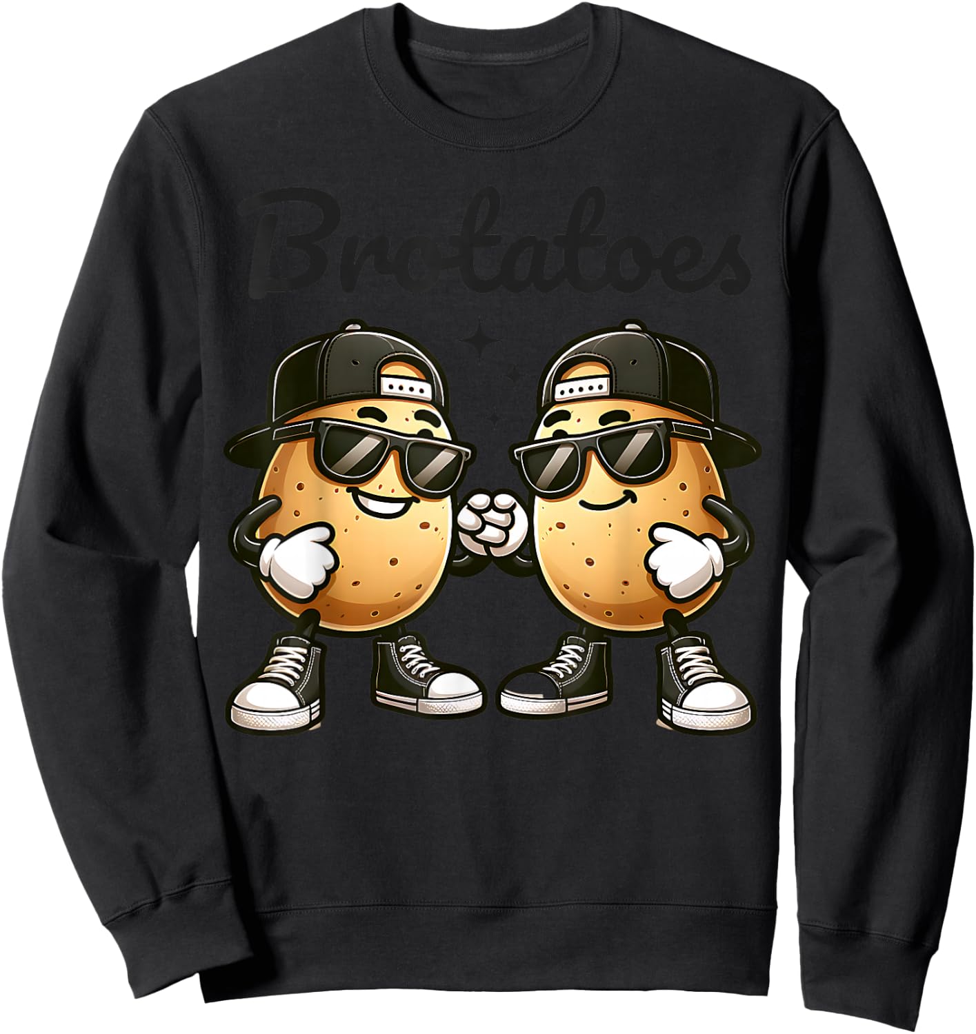 Best Friend Potato Pun Funny Matching Boys Bestie BFFs Kids Sweatshirt - Sweatshirt | Black