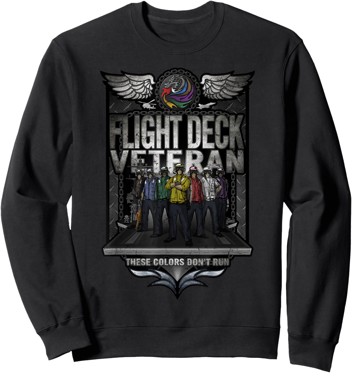 United States Naval Aircraft Carrier Flight Deck Veteran Sweatshirt - Sweatshirt | Black