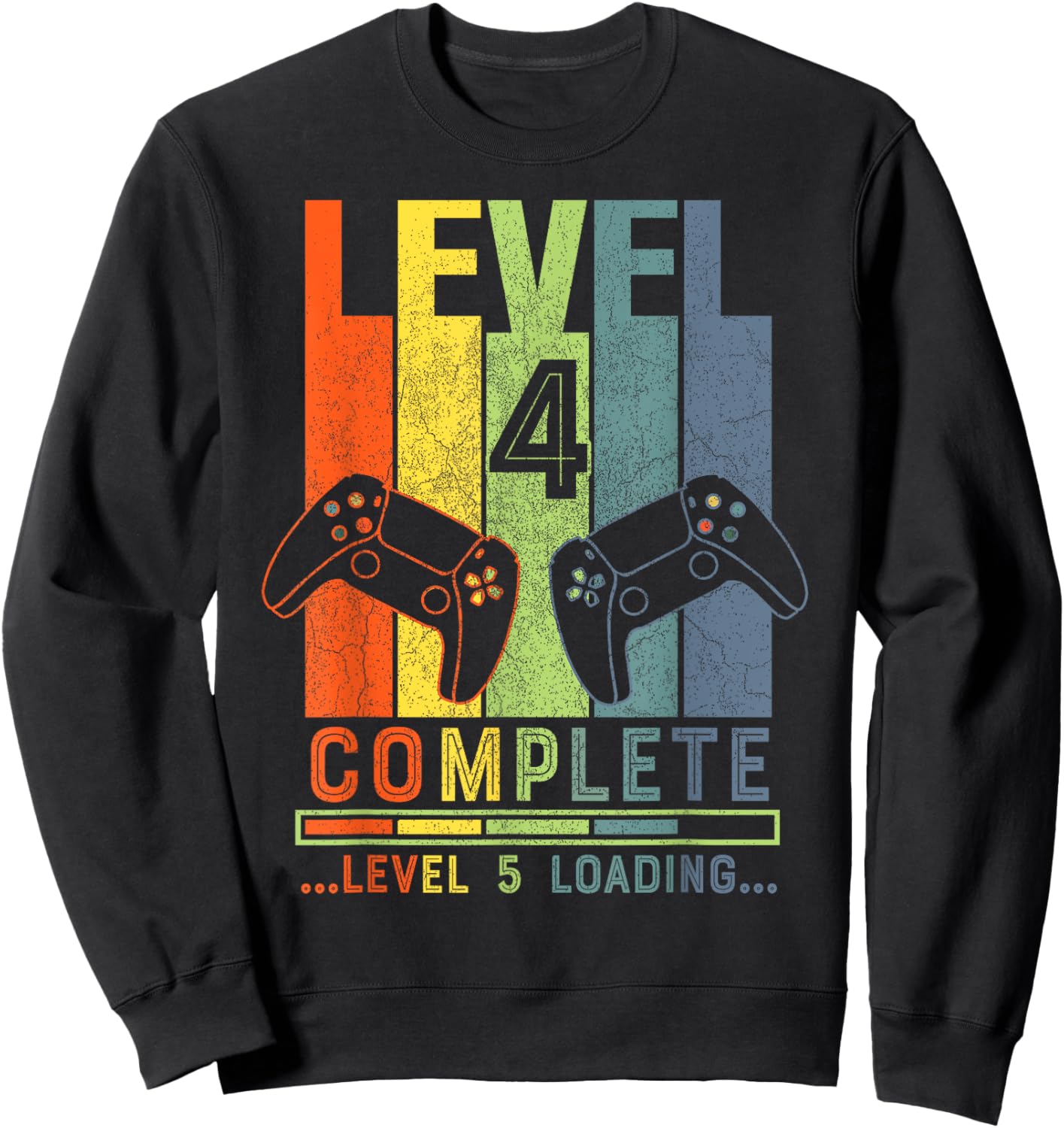 Level 4 Complete Gamer Gift 4 Years Wedding Anniversary Sweatshirt - Sweatshirt | Black
