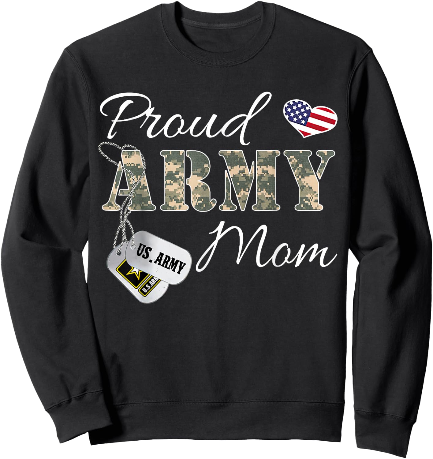 Proud Army Mom Army Graduation Gift Military Mom Sweatshirt - Sweatshirt | Black