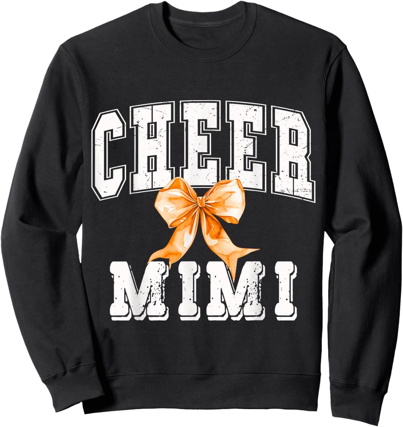 Cheer MIMI Coquette Orange Bow Cheerleader Sweatshirt - Sweatshirt | Black