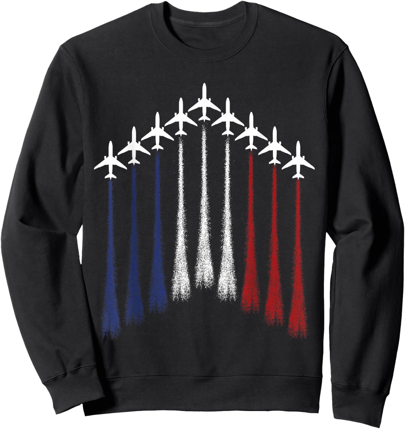 USA Flag Aviation Airplane Pilot Patriotic Flying Sweatshirt - Sweatshirt | Black