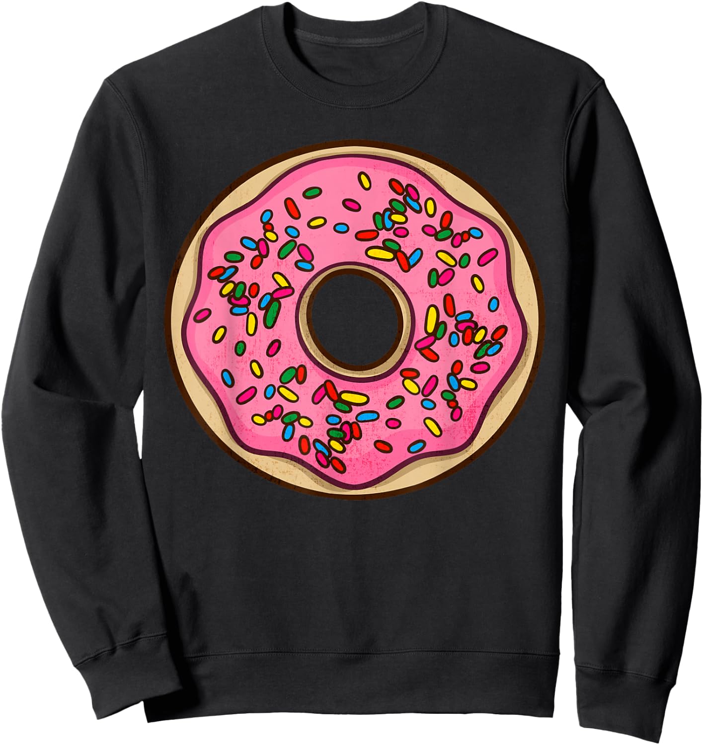 Donut Sprinkles Doughnut Frying Dough Candy Snack Dessert Sweatshirt - Sweatshirt | Black