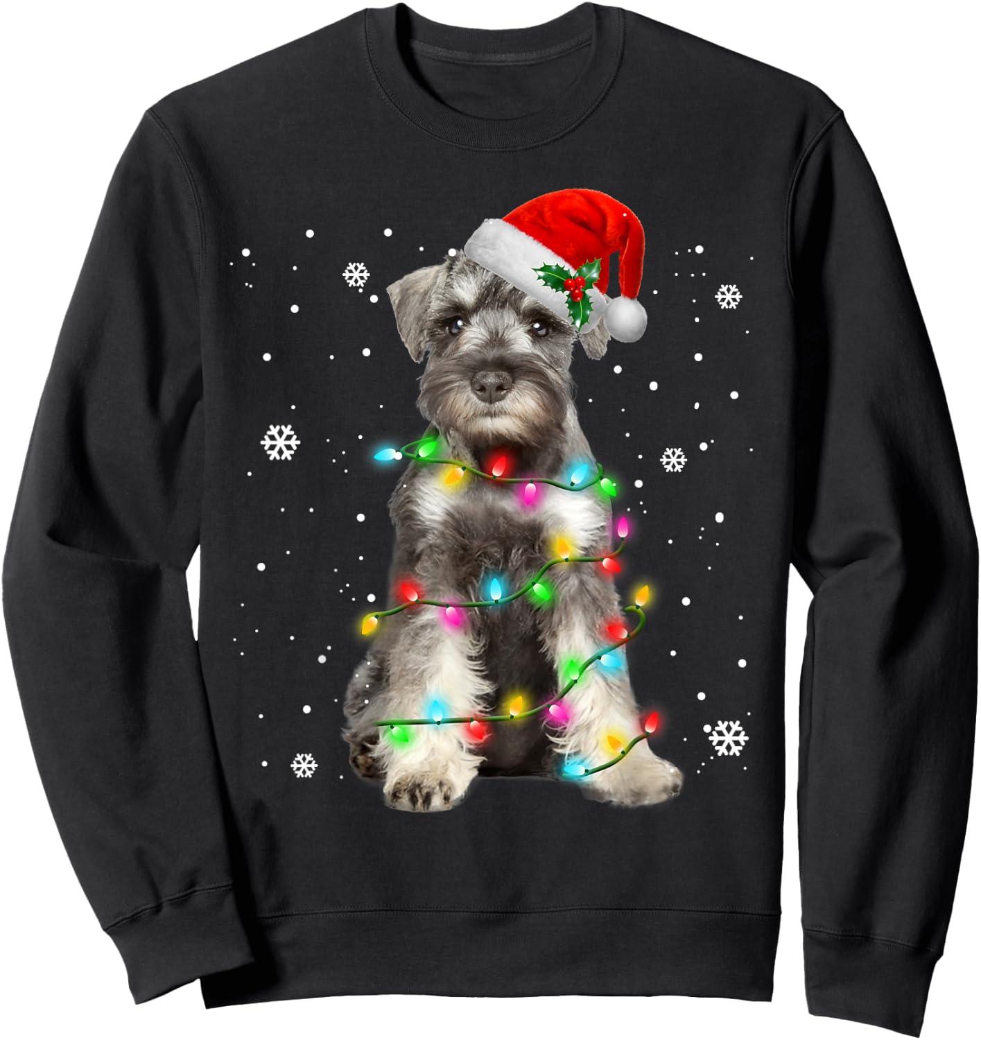 Schnauzer Dogs Tree Christmas Sweater Xmas Pet Animal Dog Men Women Kids Sweatshirt - Sweatshirt | Black