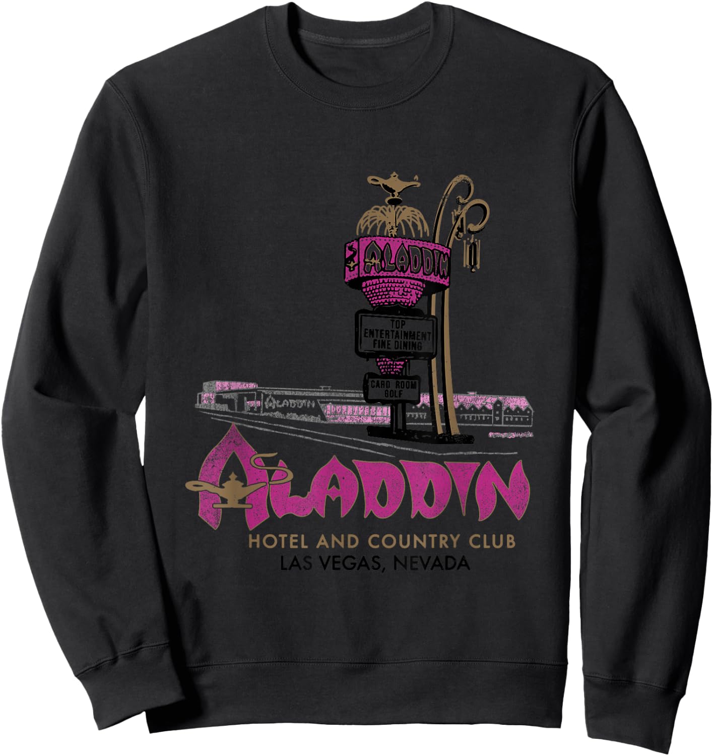 Vintage Aladdin Hotel and Casino Las Vegas Sweatshirt - Sweatshirt | Black