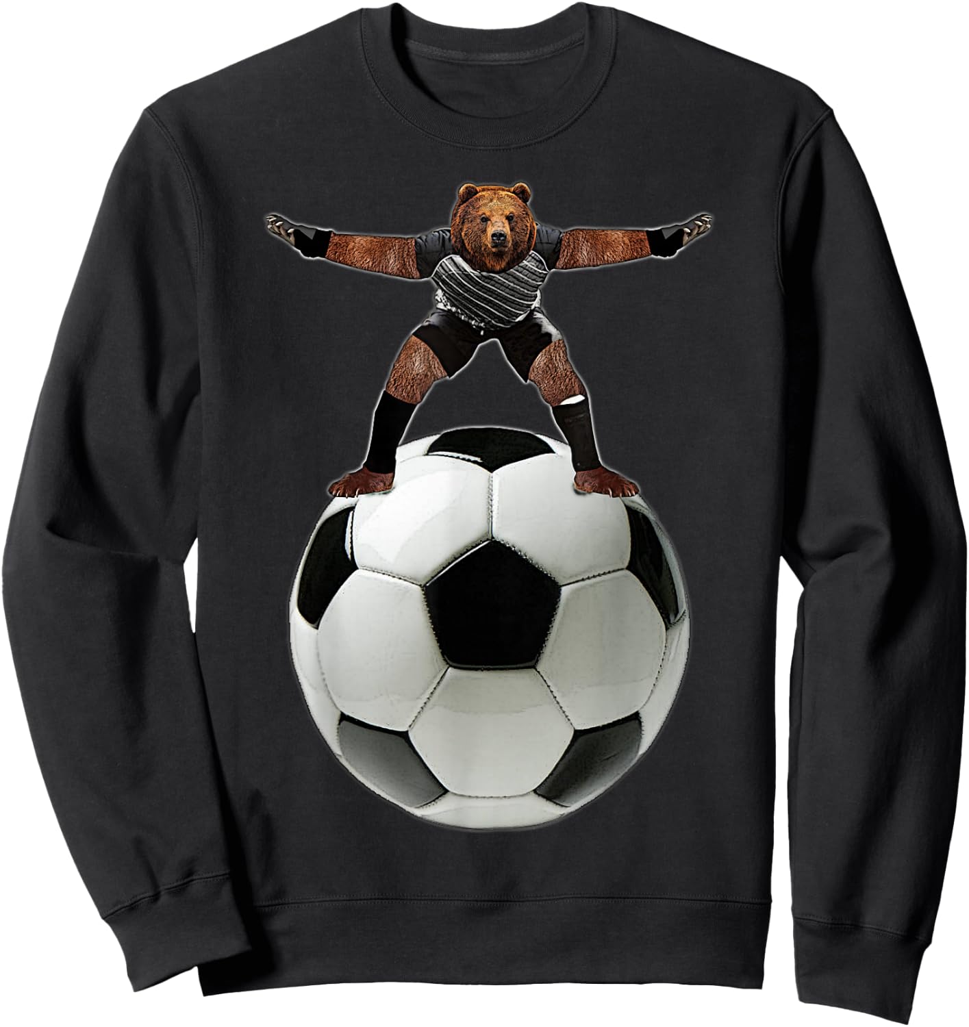 Bear Goalie On Soccer Ball - by Behrbones Sweatshirt - Sweatshirt | Black