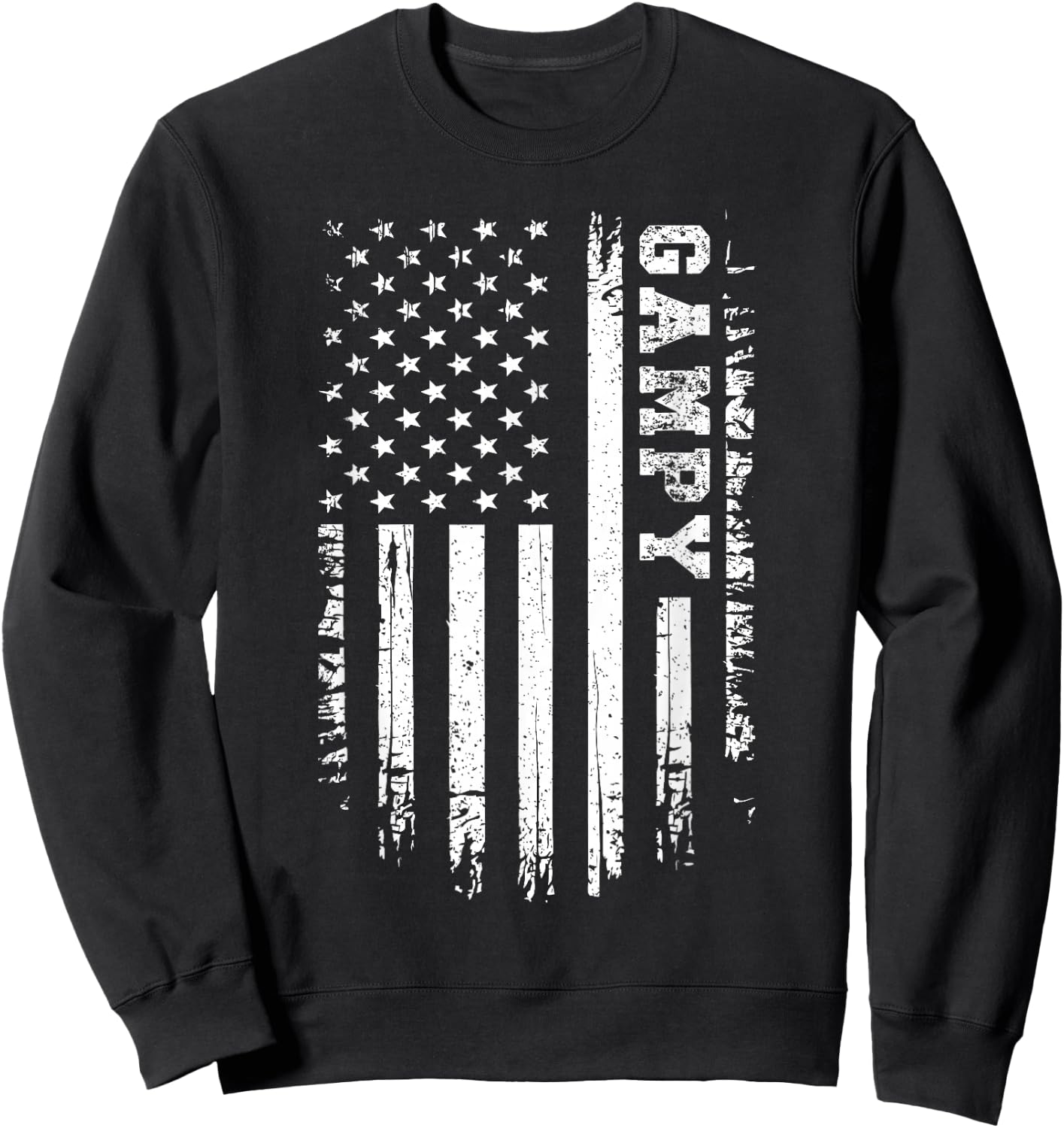 Vintage Gampy American Flag 4th of July USA Retro Sweatshirt - Sweatshirt | Black