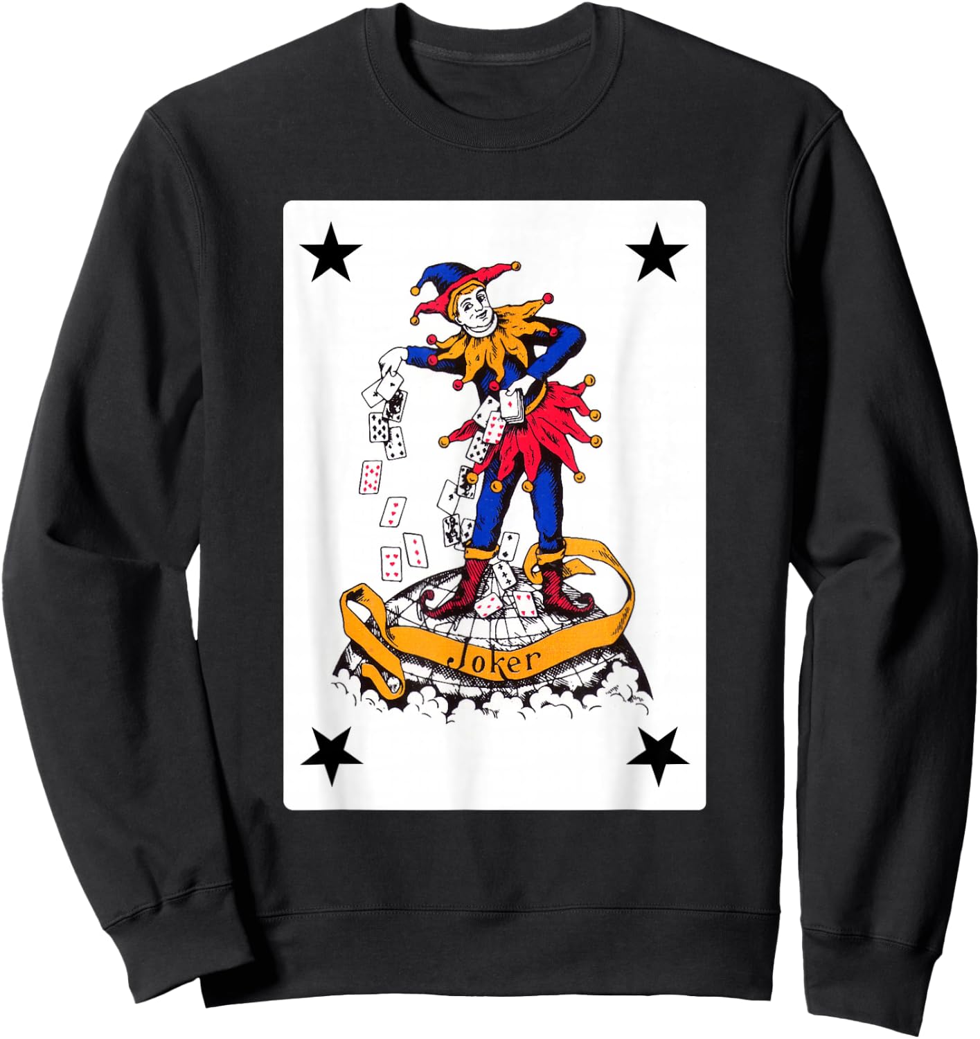 Vintage Joker Playing Card Retro Clown Group Costume Sweatshirt - Sweatshirt | Black