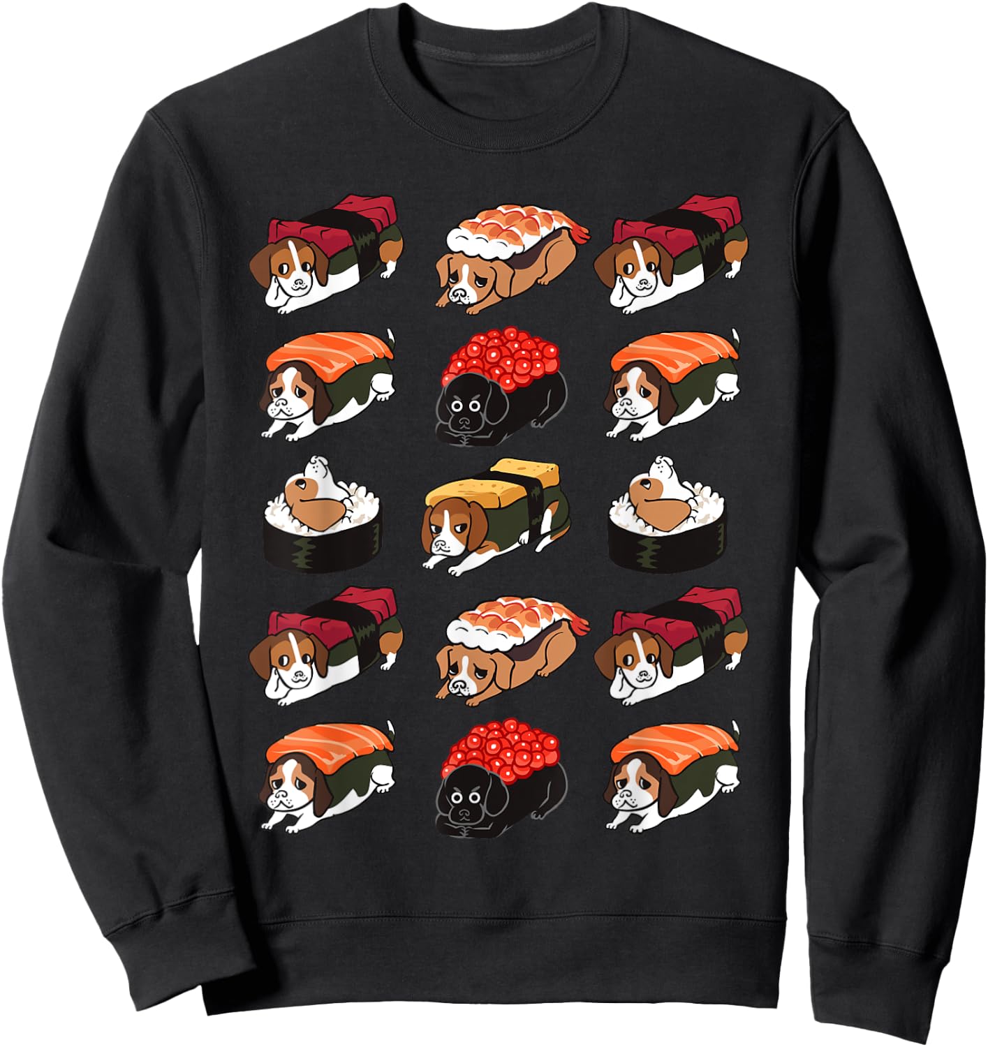 Sushi Beagle Funny Sweatshirt - Sweatshirt | Black