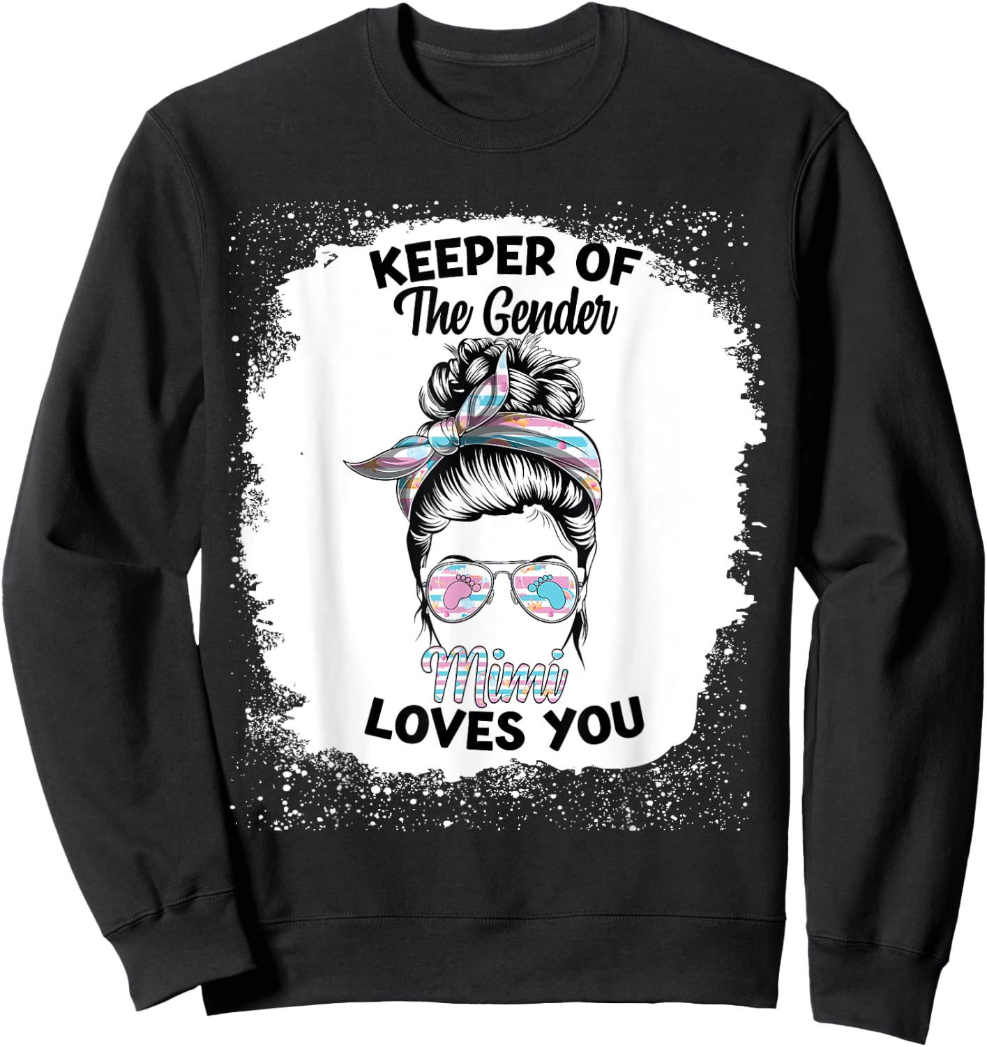 Keeper Of The Gender Reveal Mimi Baby Announcement Party Sweatshirt - Sweatshirt | Black
