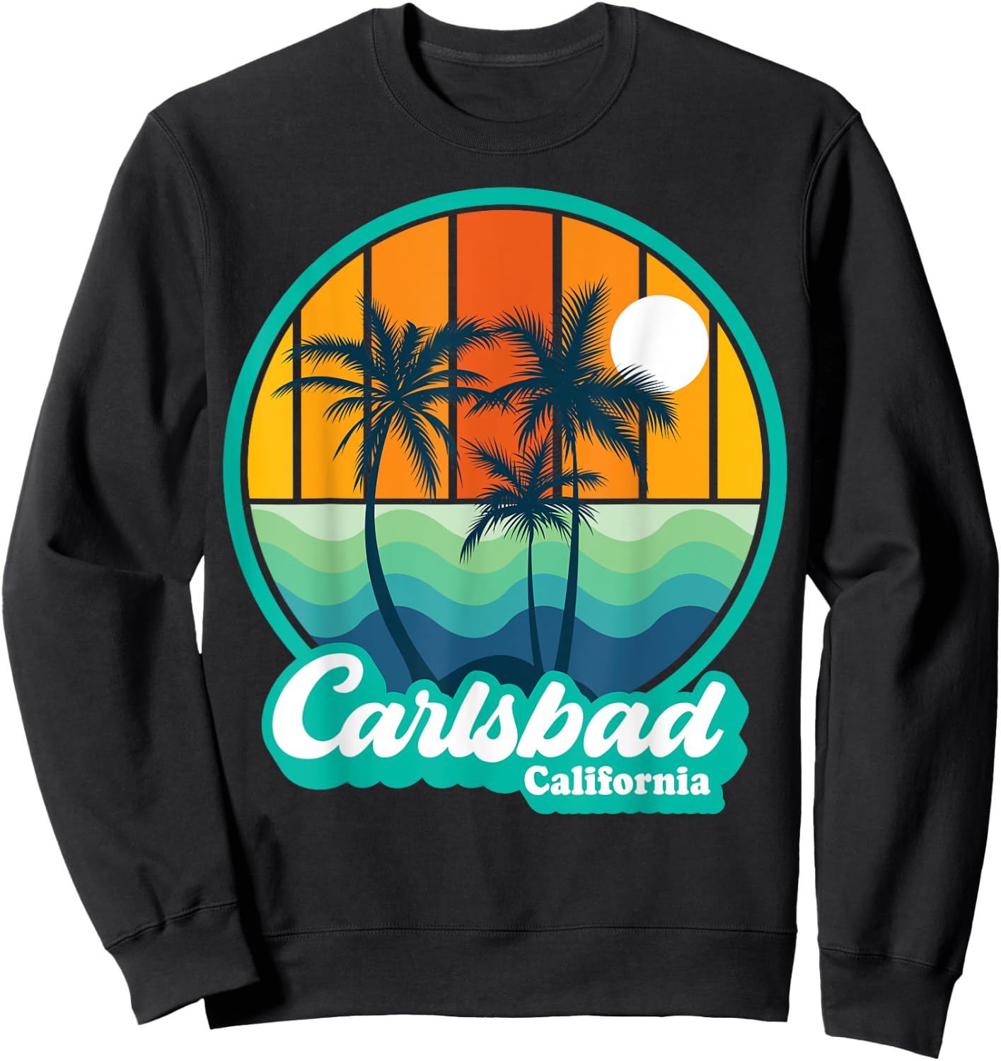Vintage Carlsbad California Summer Vacation Beach Souvenirs Sweatshirt - Sweatshirt | Black