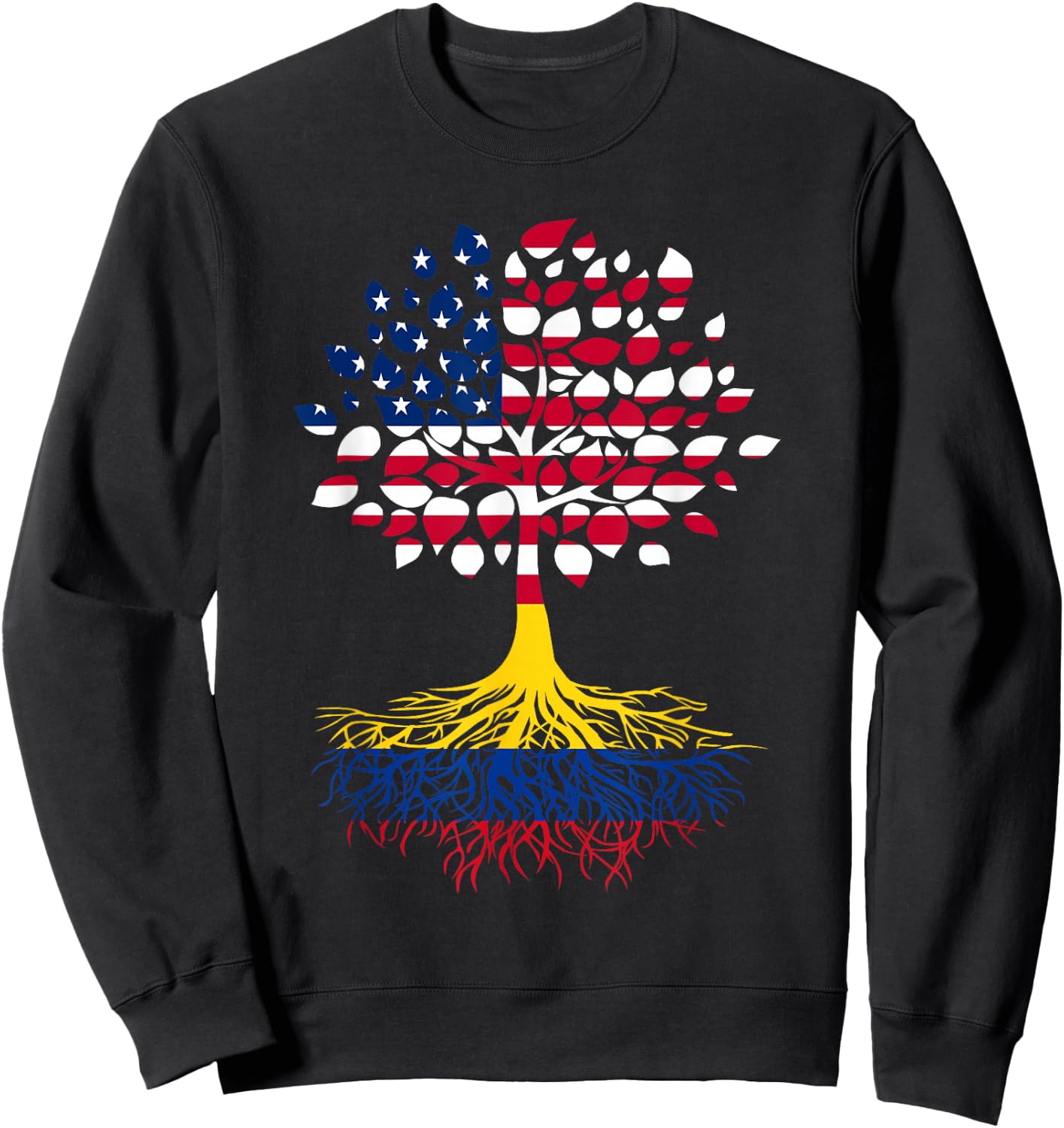 American Flag with Colombian Roots Sweatshirt - Sweatshirt | Black