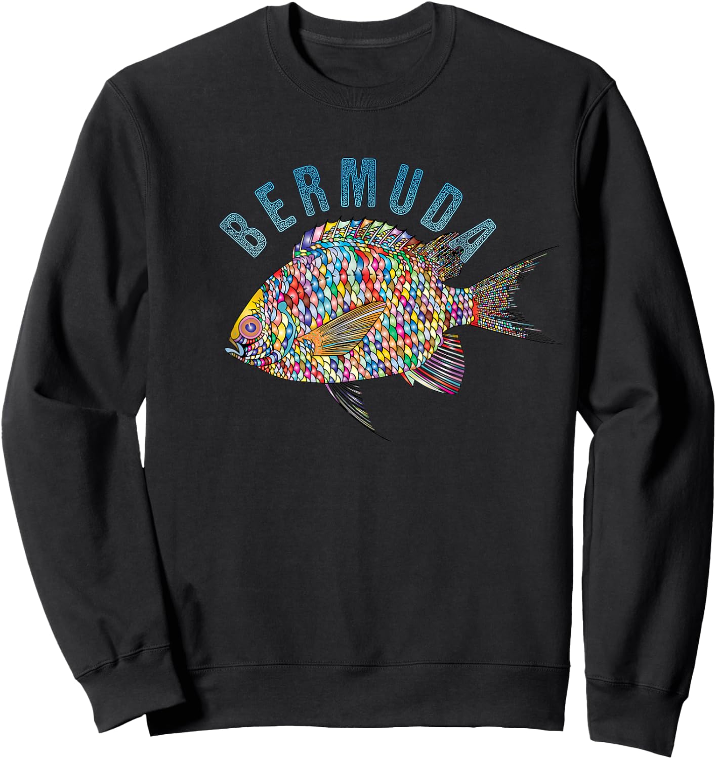 Bermuda Beach Design / Souvenir Illustration Sweatshirt - Sweatshirt | Black