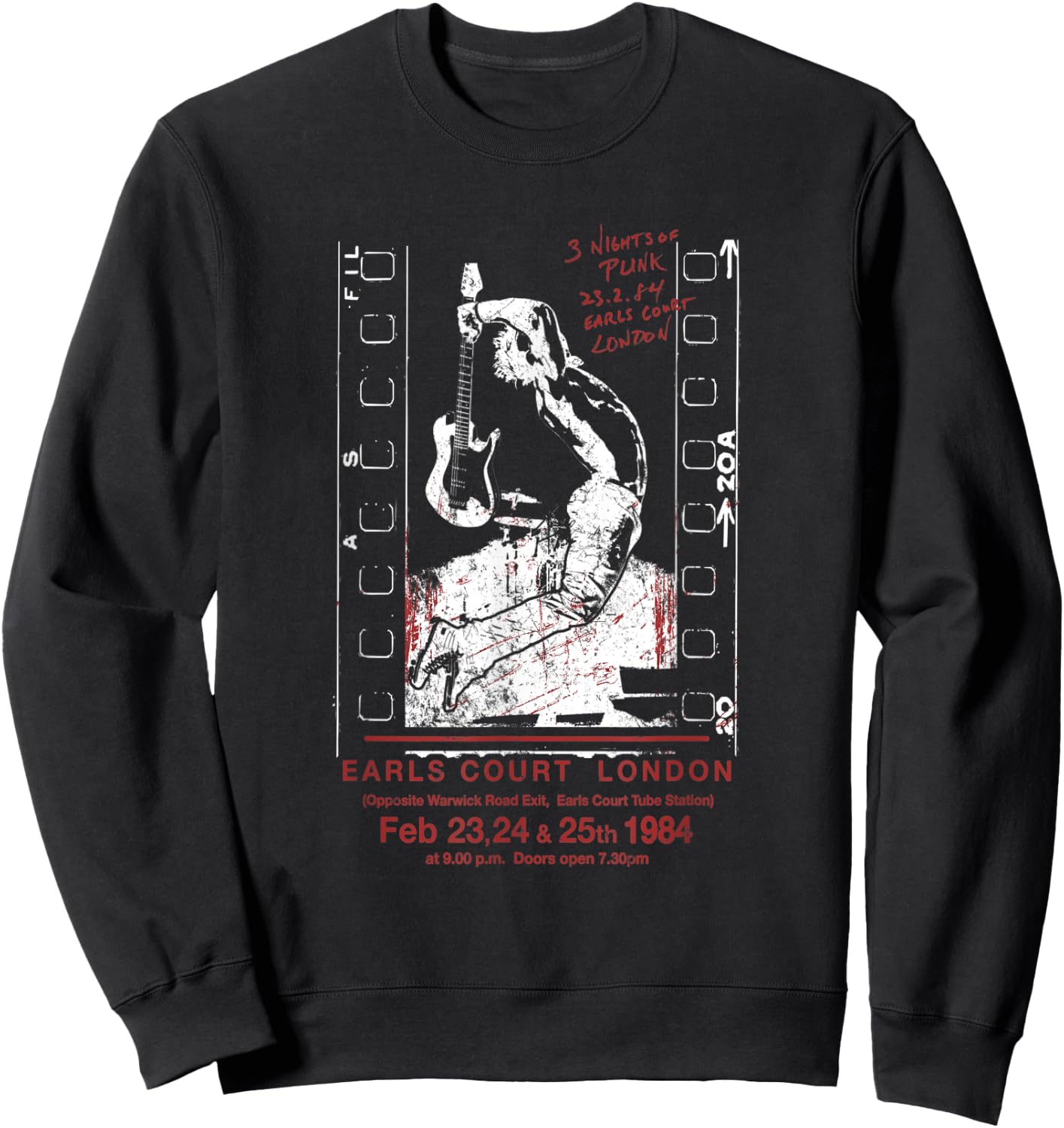 Punk Rock 80's Concert Retro Vintage Sweatshirt - Sweatshirt | Black