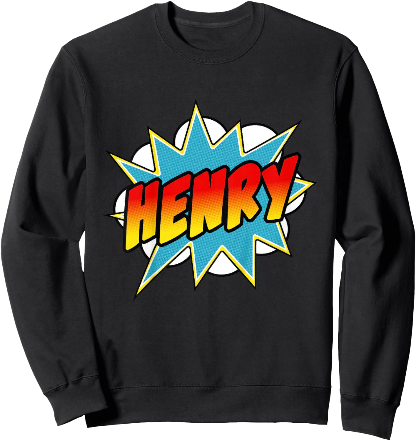 Boys Henry Comic Book Superhero Name Sweatshirt - Sweatshirt | Black