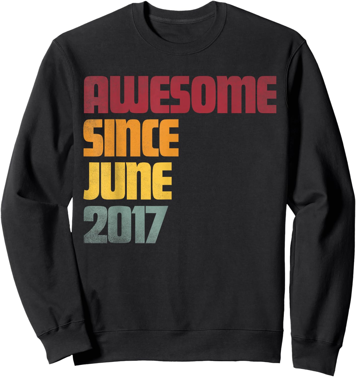 Awesome Since June 2017 9th Birthday - Vintage Sweatshirt - Sweatshirt | Black