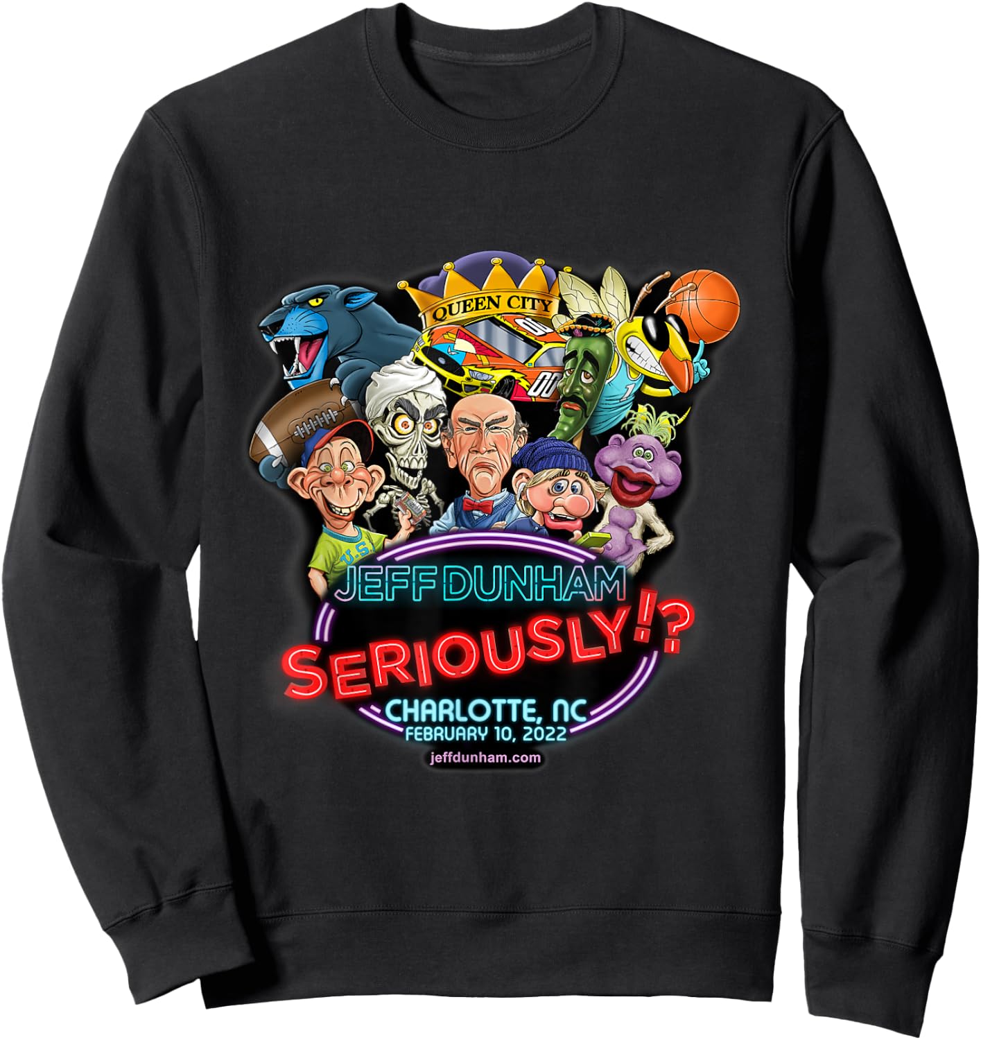 Jeff Dunham Charlotte, NC Sweatshirt - Sweatshirt | Black