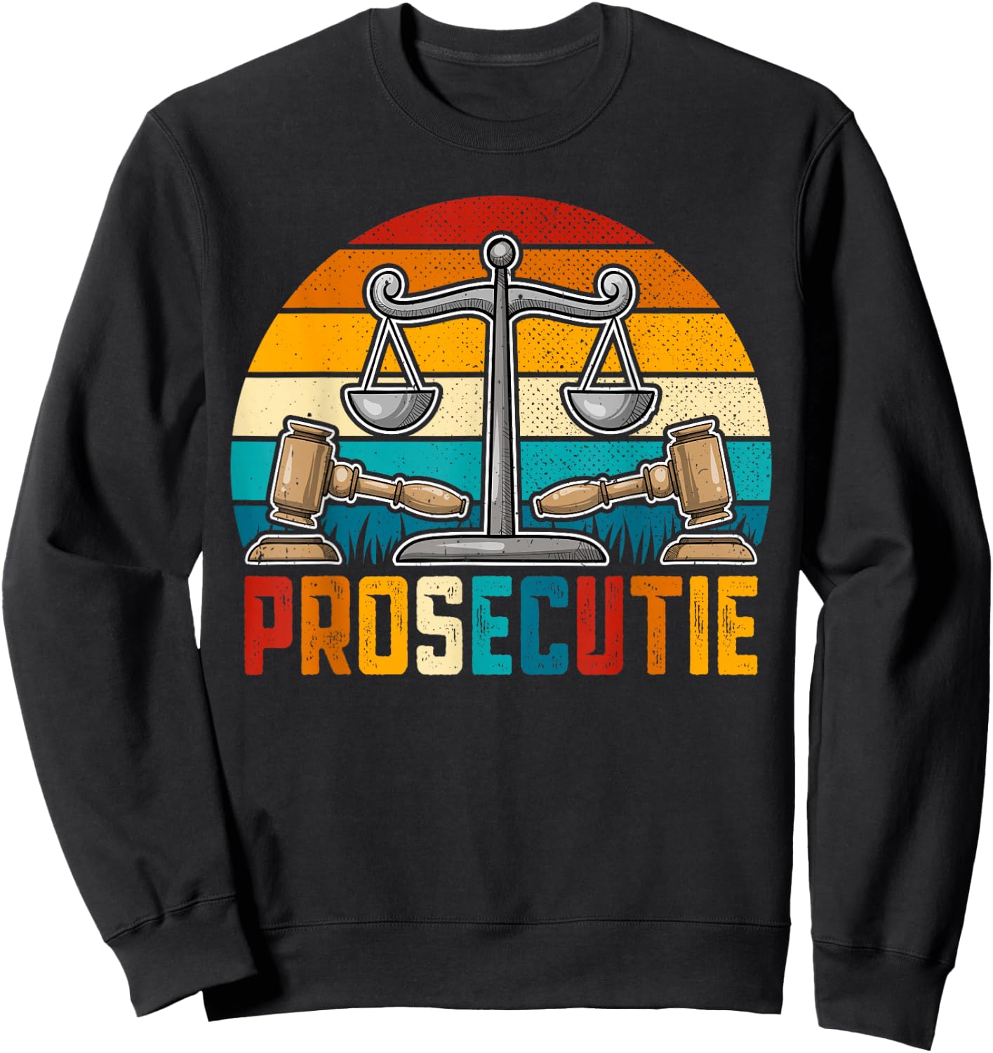 Prosecutie Retro Style Vintage Sunset Prosecutor Lawyer Sweatshirt - Sweatshirt | Black