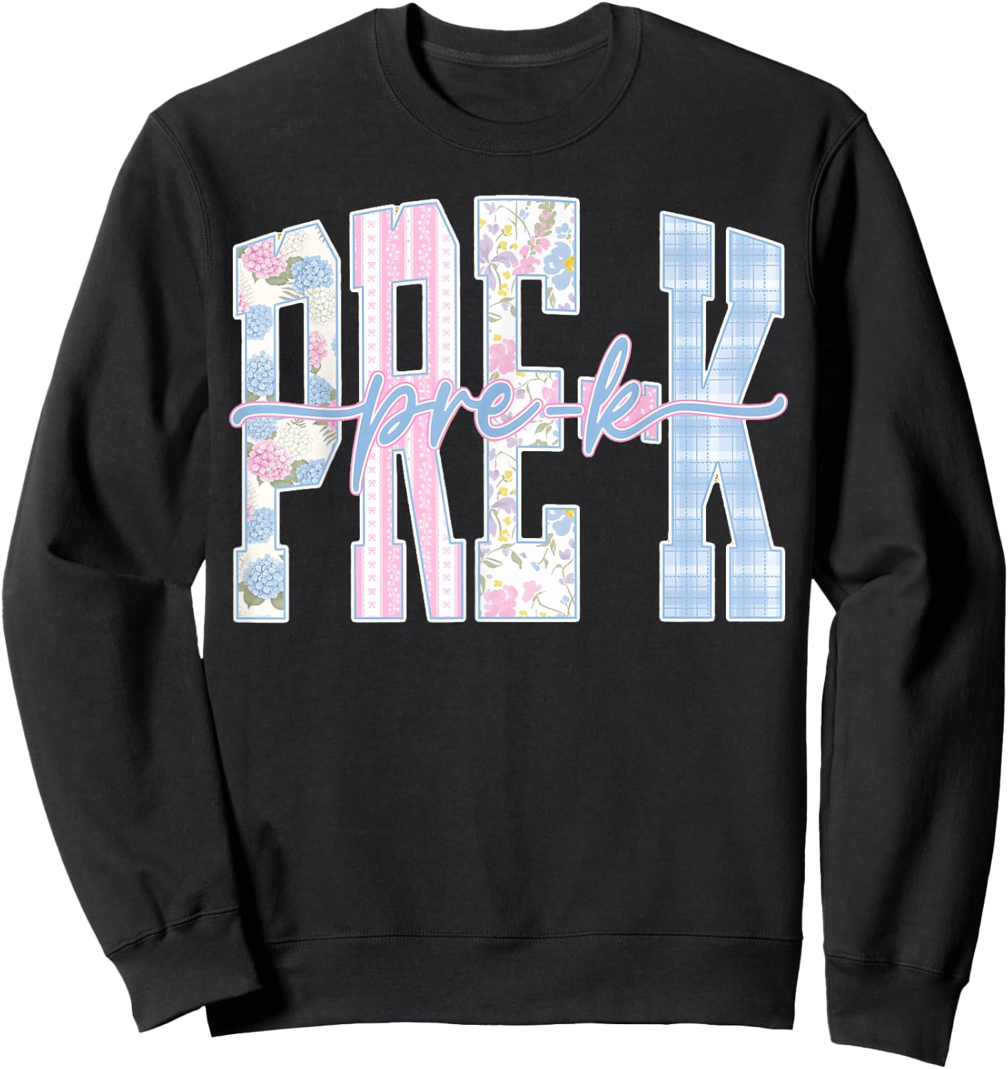 Back to School Pre K Floral Teacher Girl Sweatshirt - Sweatshirt | Black