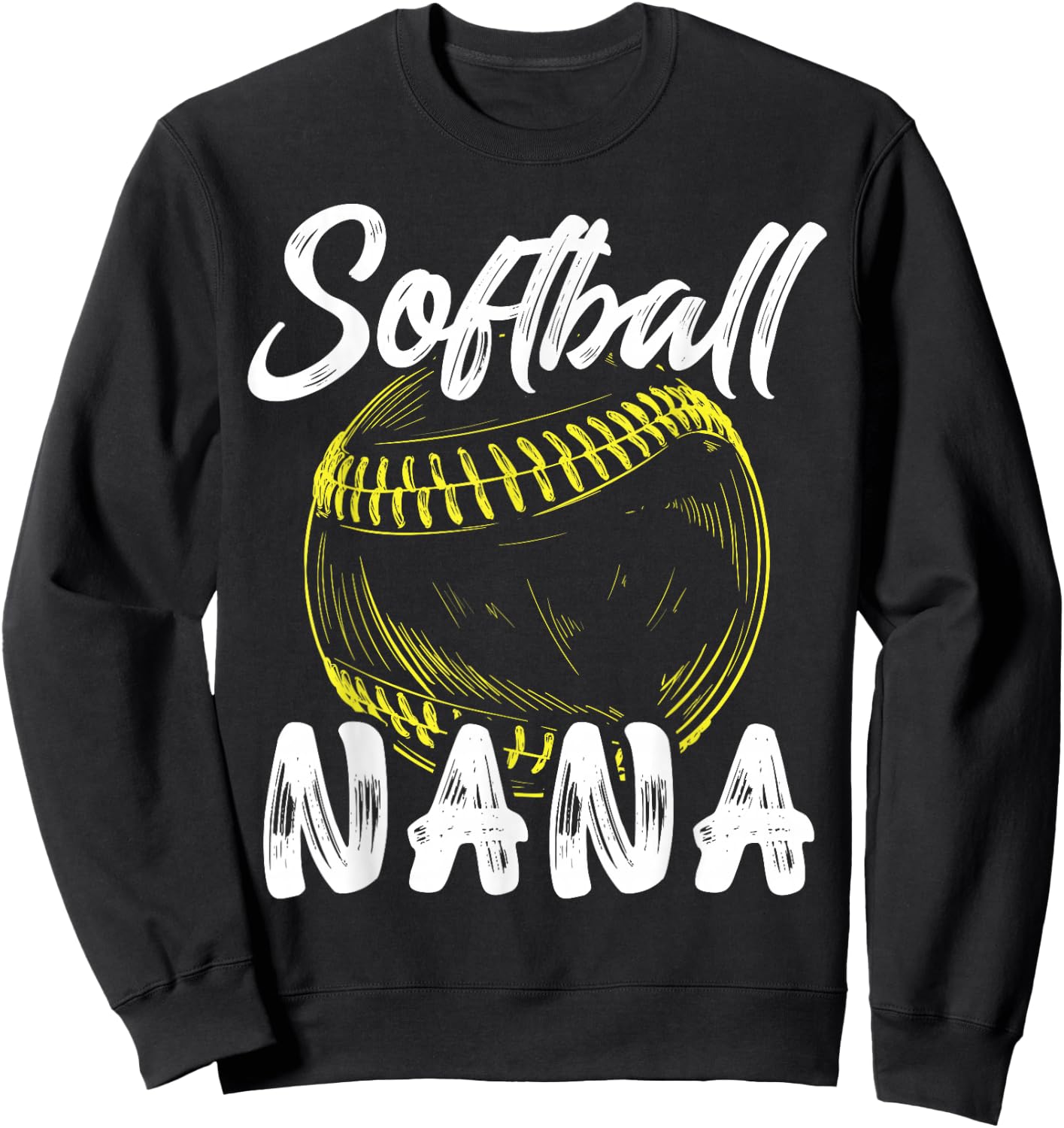 Softball Nana Family Matching Players Mothers Day Sweatshirt - Sweatshirt | Black
