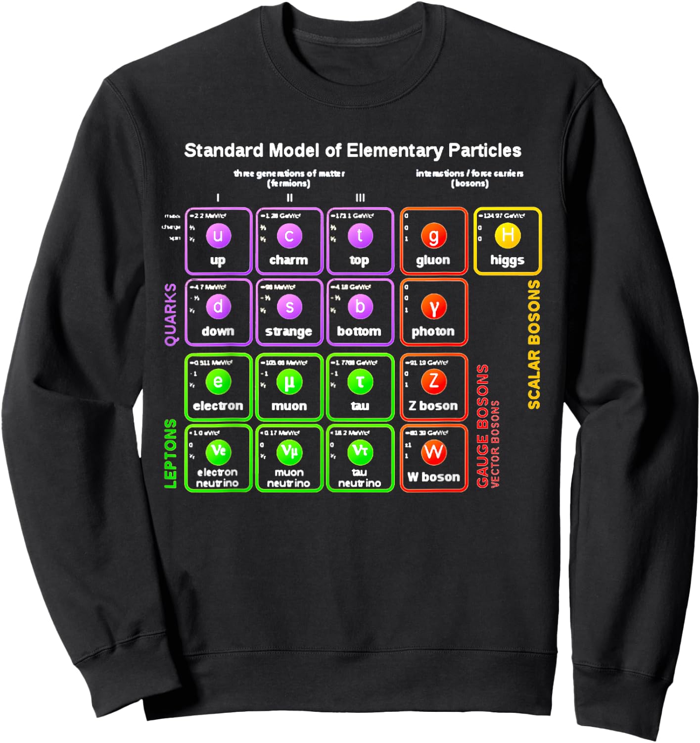 Nerdy Standard Model Particle Physics Science Teacher Nerd Sweatshirt - Sweatshirt | Black