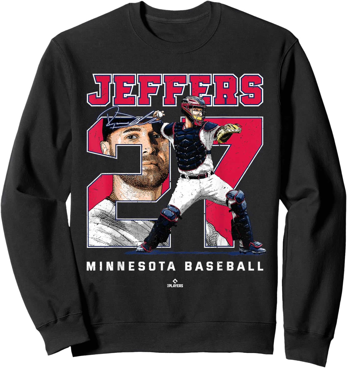Number and Portrait Ryan Jeffers Minnesota MLBPA Sweatshirt - Sweatshirt | Black