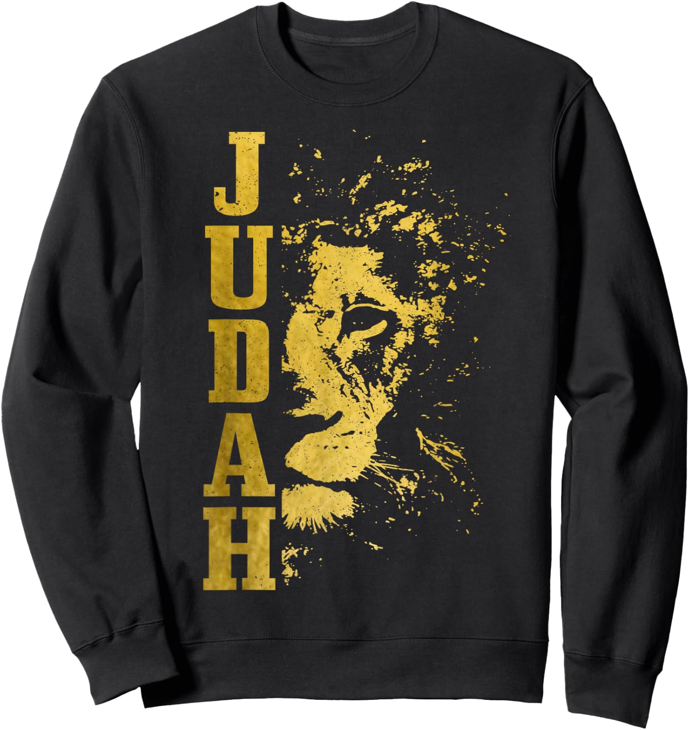 Judah Lion Israelite Vintage Men Women Reggae Israel Hebrew Sweatshirt - Sweatshirt | Black