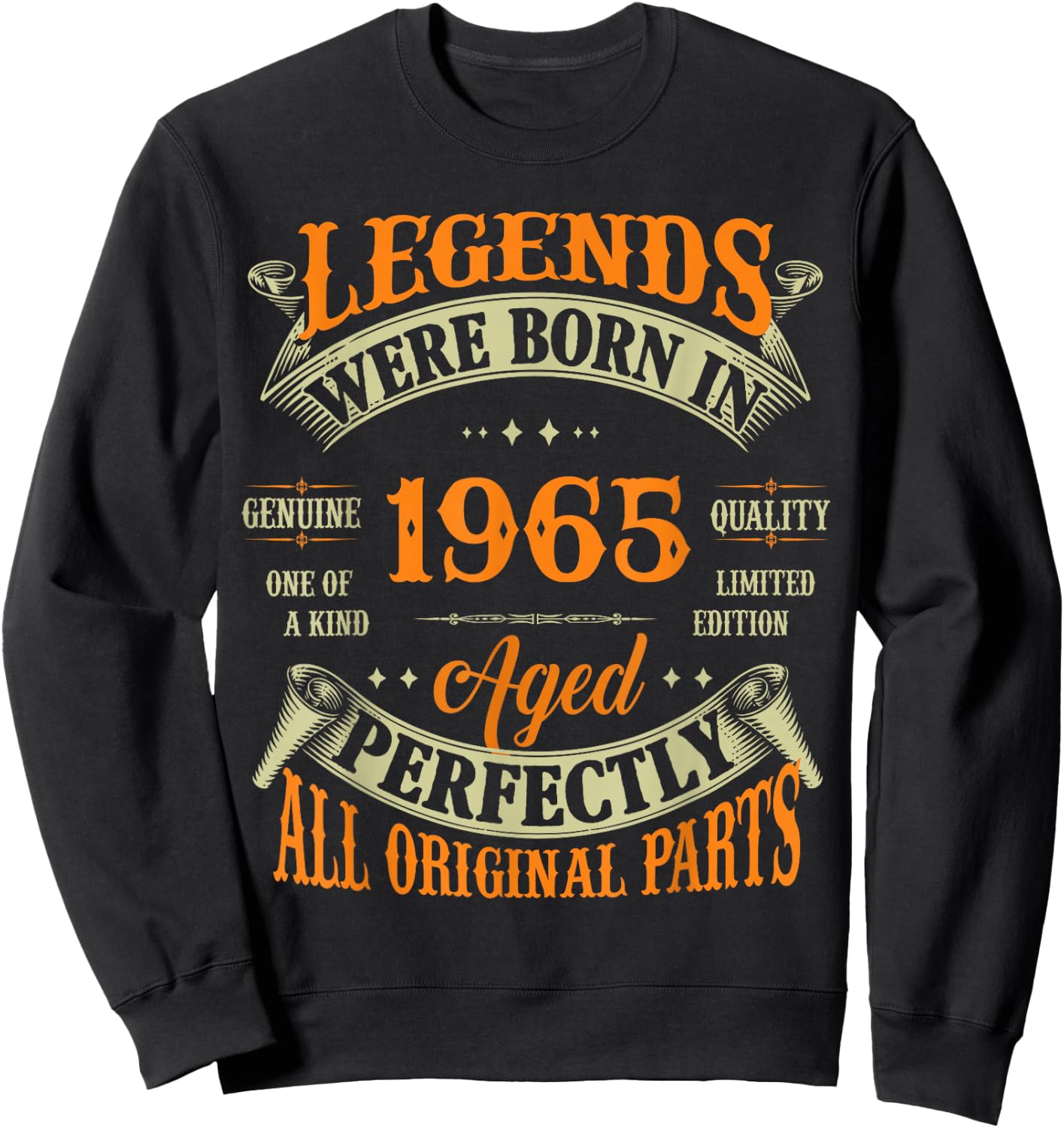 60th Birthday Vintage Legends Born in 1965 60 Years Old Sweatshirt - Sweatshirt | Black