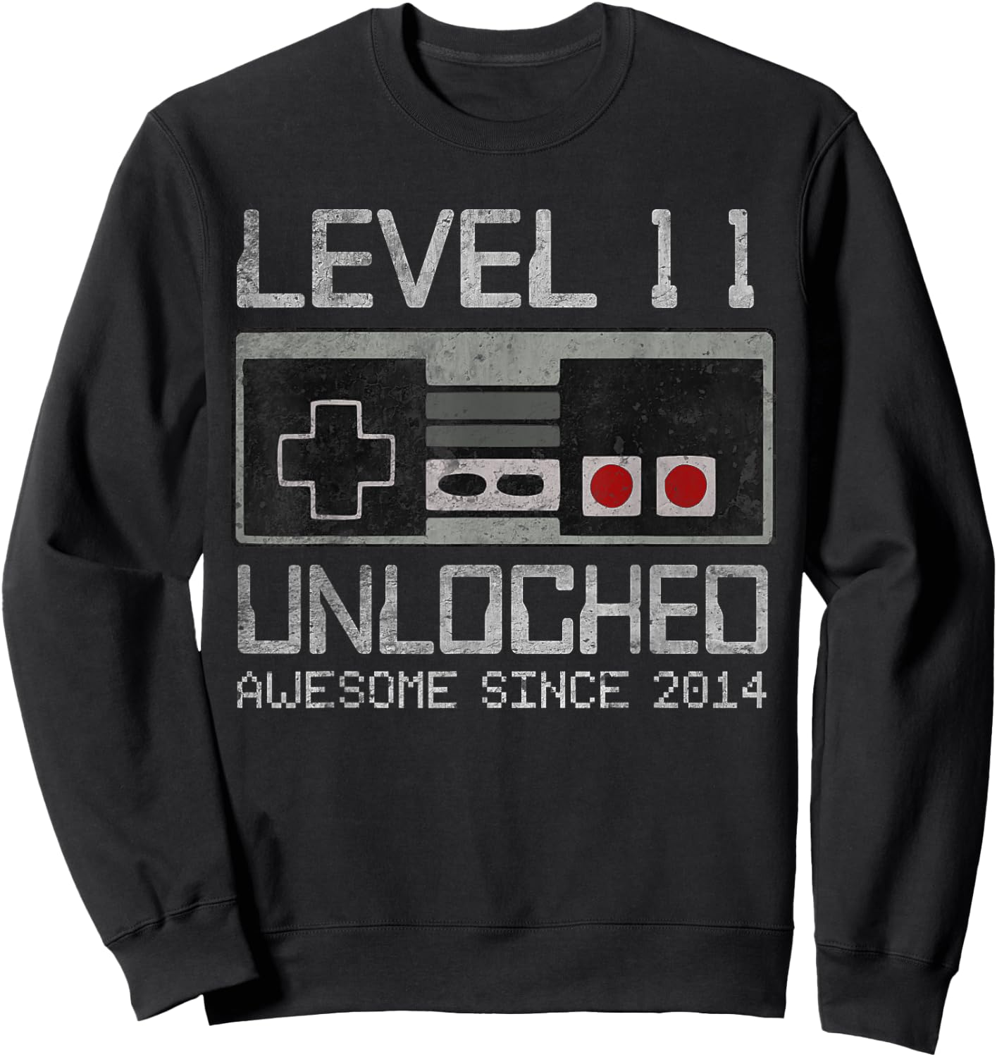 Level 11 Unlocked 11th Birthday 11 Year Old Video Gamer Boy Sweatshirt - Sweatshirt | Black