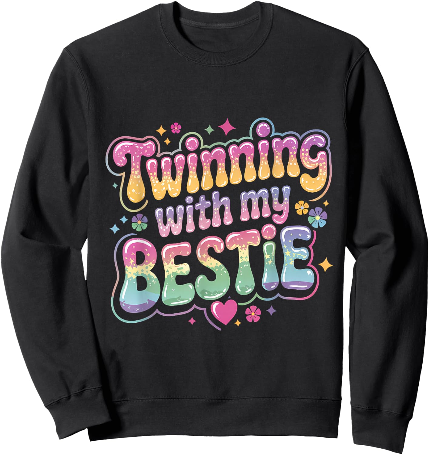 Friends Twinning With My Bestie Twins Friends Twin Matching Sweatshirt - Sweatshirt | Black