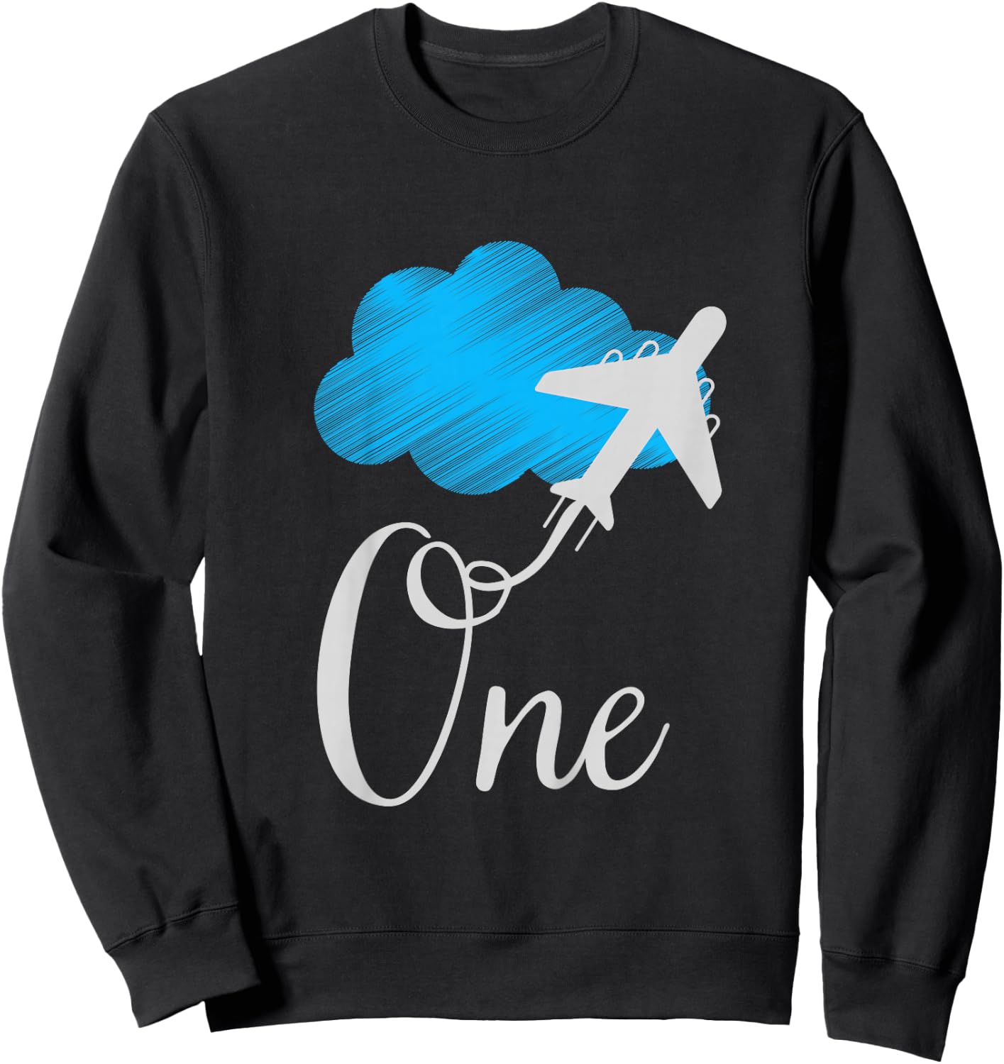 1 year old Birthday Airplane Shirt. Boy 1st birthday Sweatshirt - Sweatshirt | Black