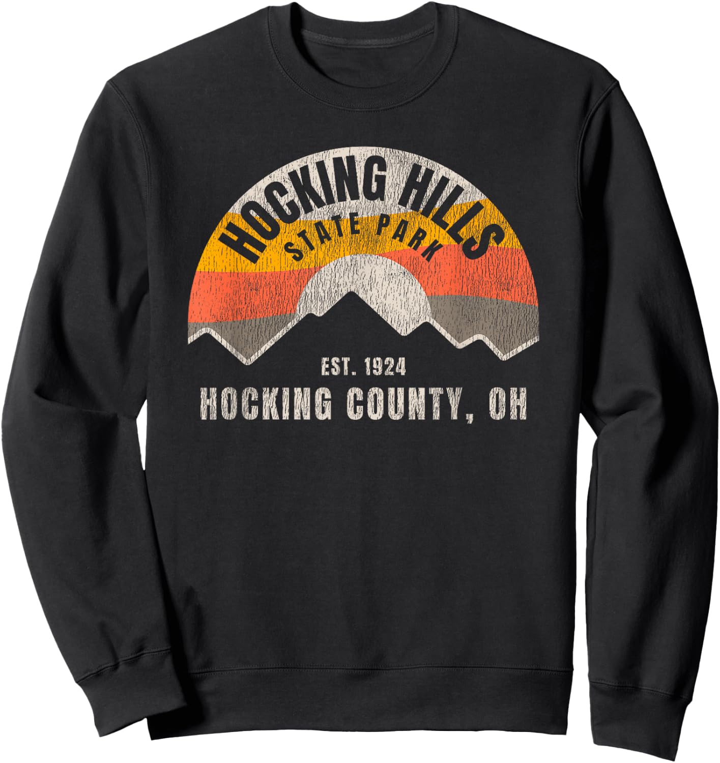 Retro Hocking Hills State Park Souvenir Sweatshirt - Sweatshirt | Black