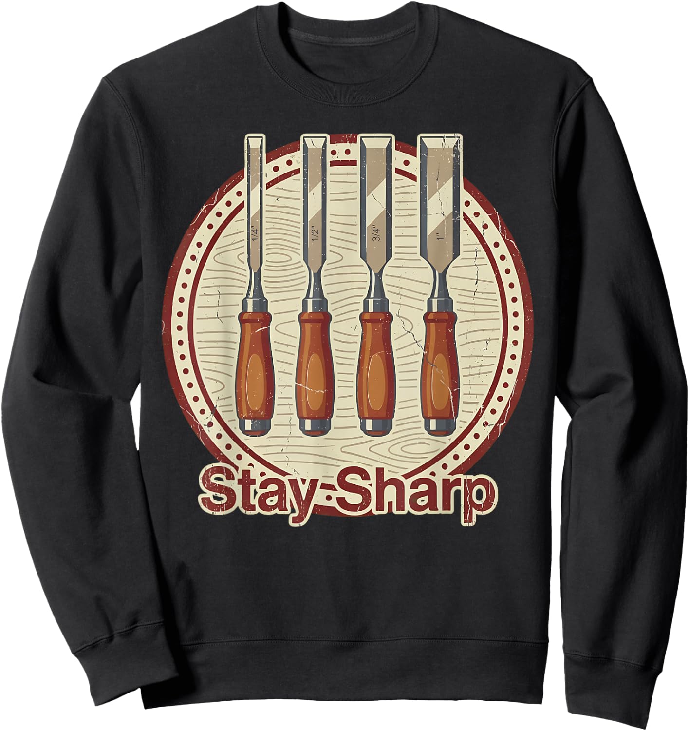 Stay Sharp Woodworking Tools Vintage Carpenter Design Sweatshirt - Sweatshirt | Black