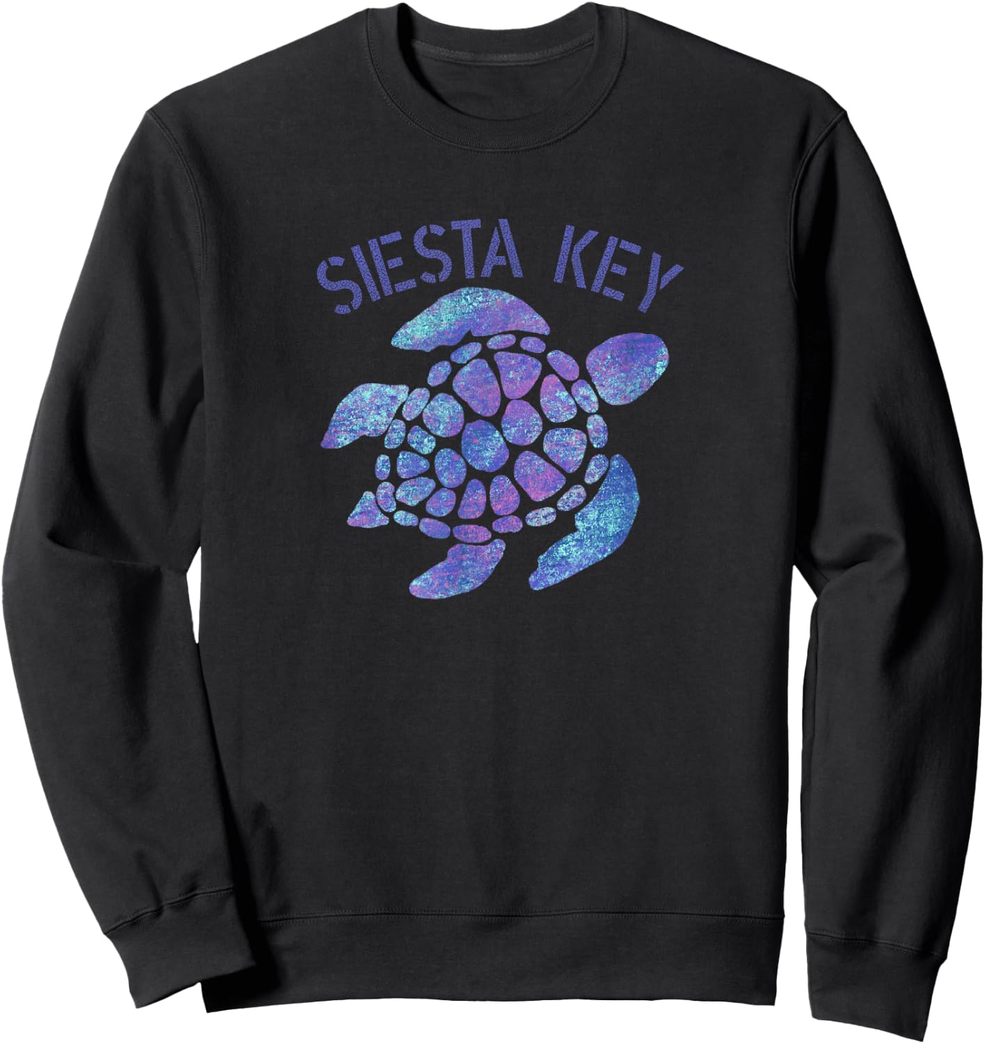 Siesta Key, Florida Beach Design / Souvenir Illustration Sweatshirt - Sweatshirt | Black