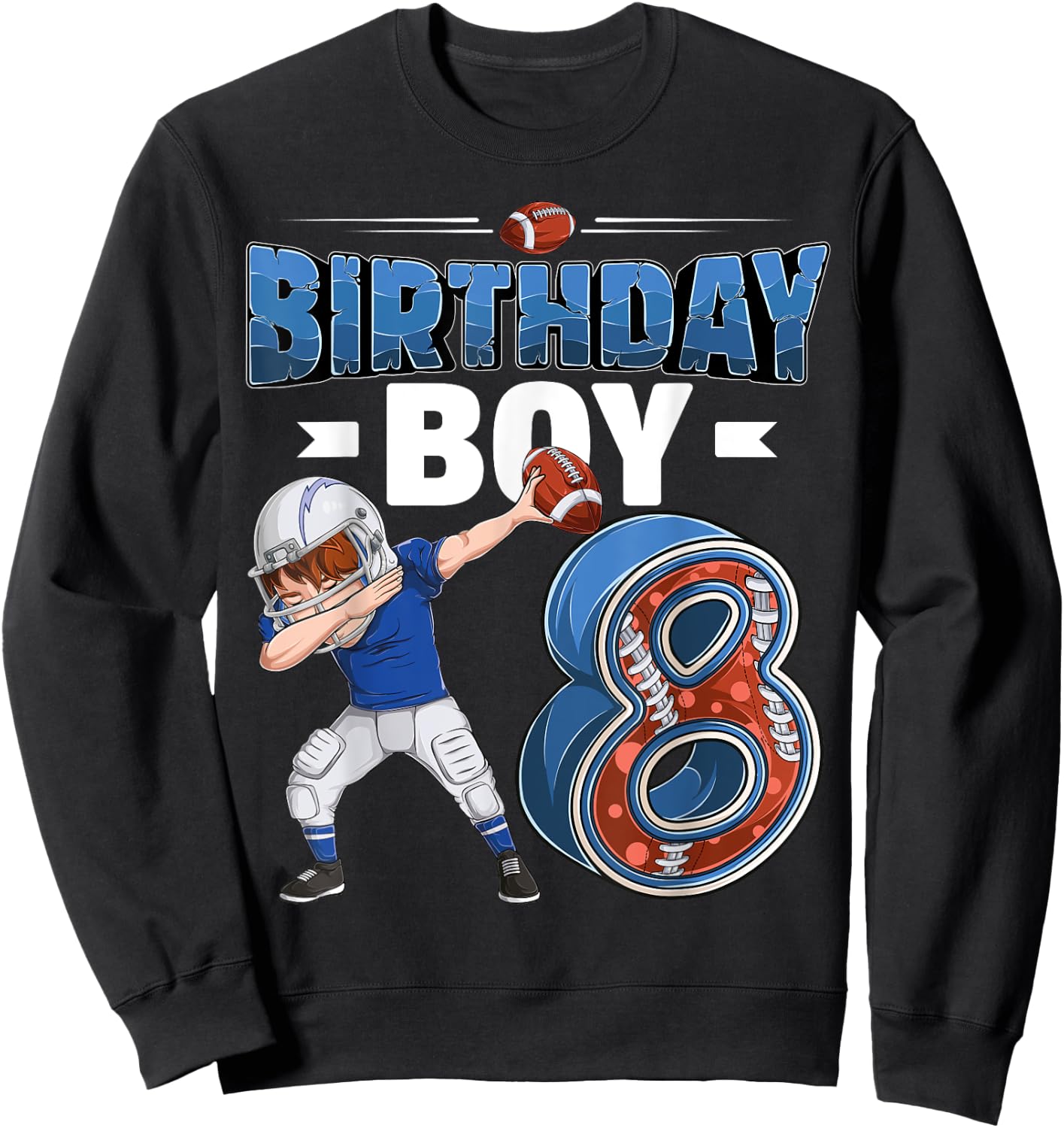 dabbing boy 8 year old American football 8th birthday Sweatshirt - Sweatshirt | Black