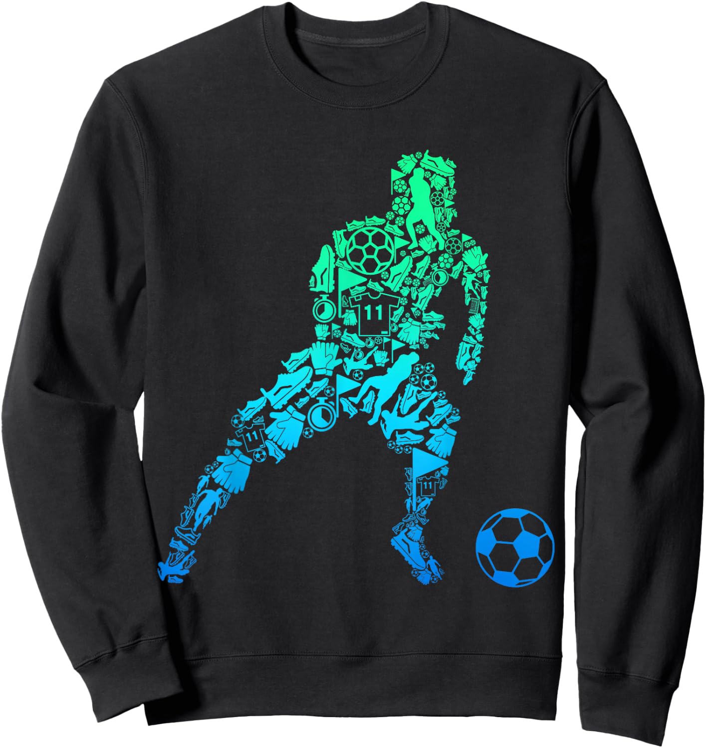 Children's Boys' Football Player Sweatshirt - Sweatshirt | Black