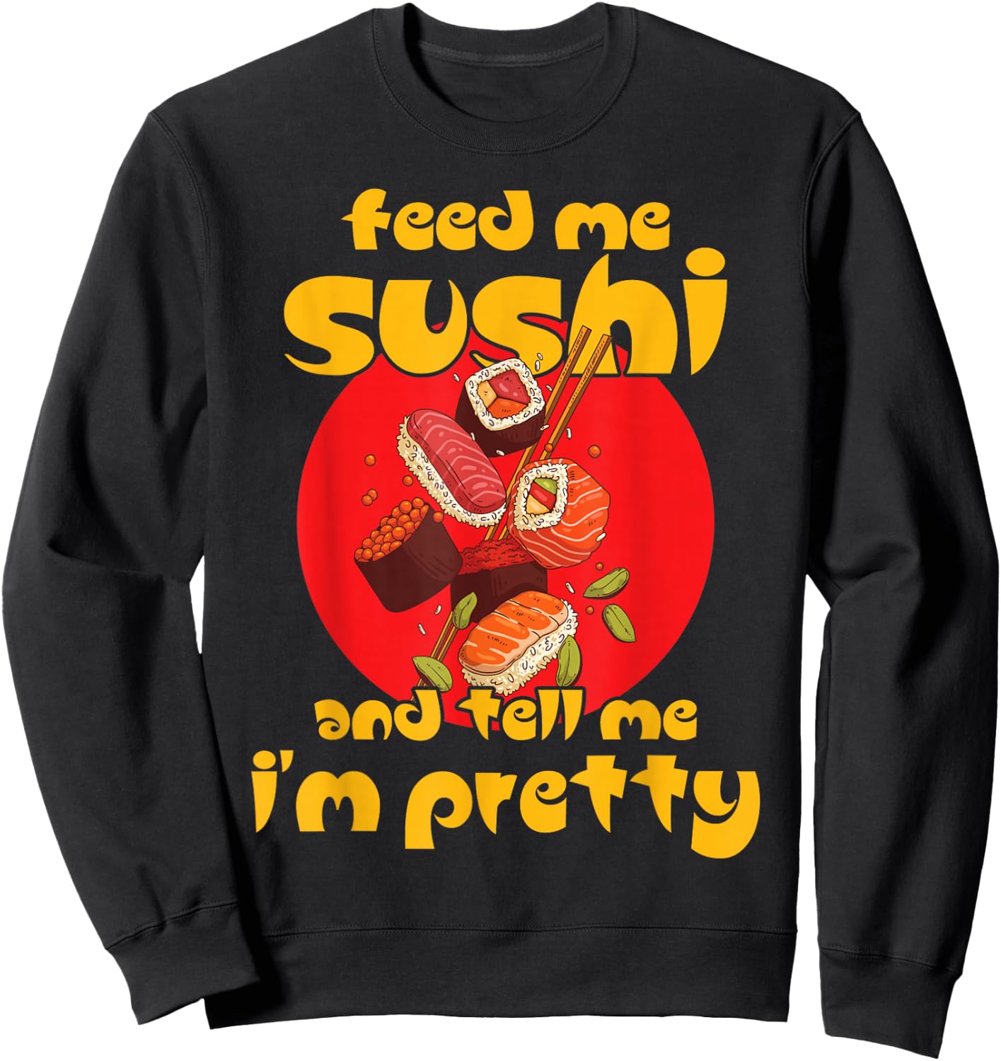 Japan sushibar diner wasabi temaki sushiman daikon Sweatshirt - Sweatshirt | Black