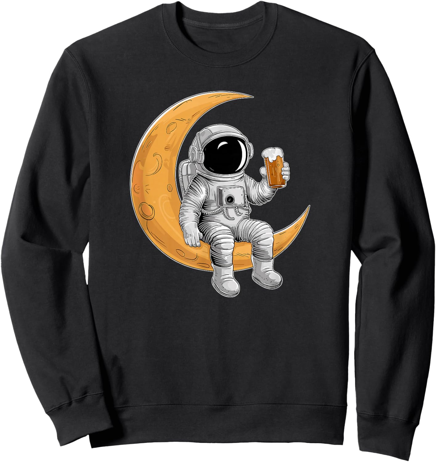Astronaut Drinking Beer Spaceman Science Space Sweatshirt - Sweatshirt | Black