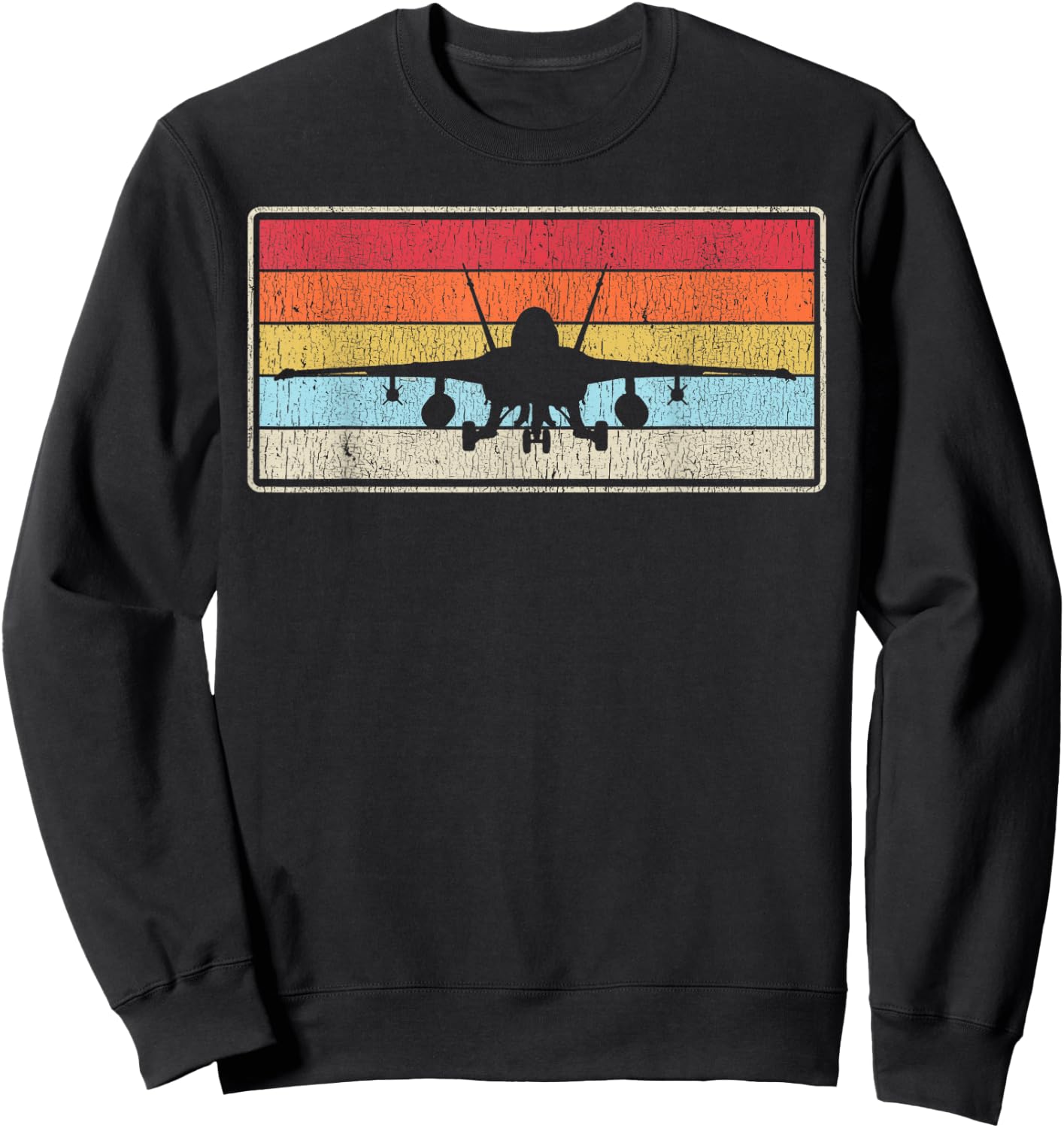 Vintage F22 Raptor F18 Hornet Fighter Jet Retro Plane Sweatshirt - Sweatshirt | Black