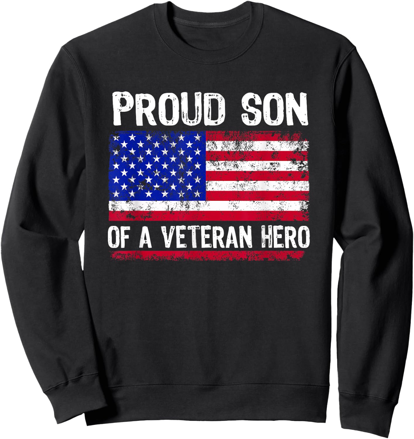 American Flag Patriotic Son Veterans Day for Kids Sweatshirt - Sweatshirt | Black