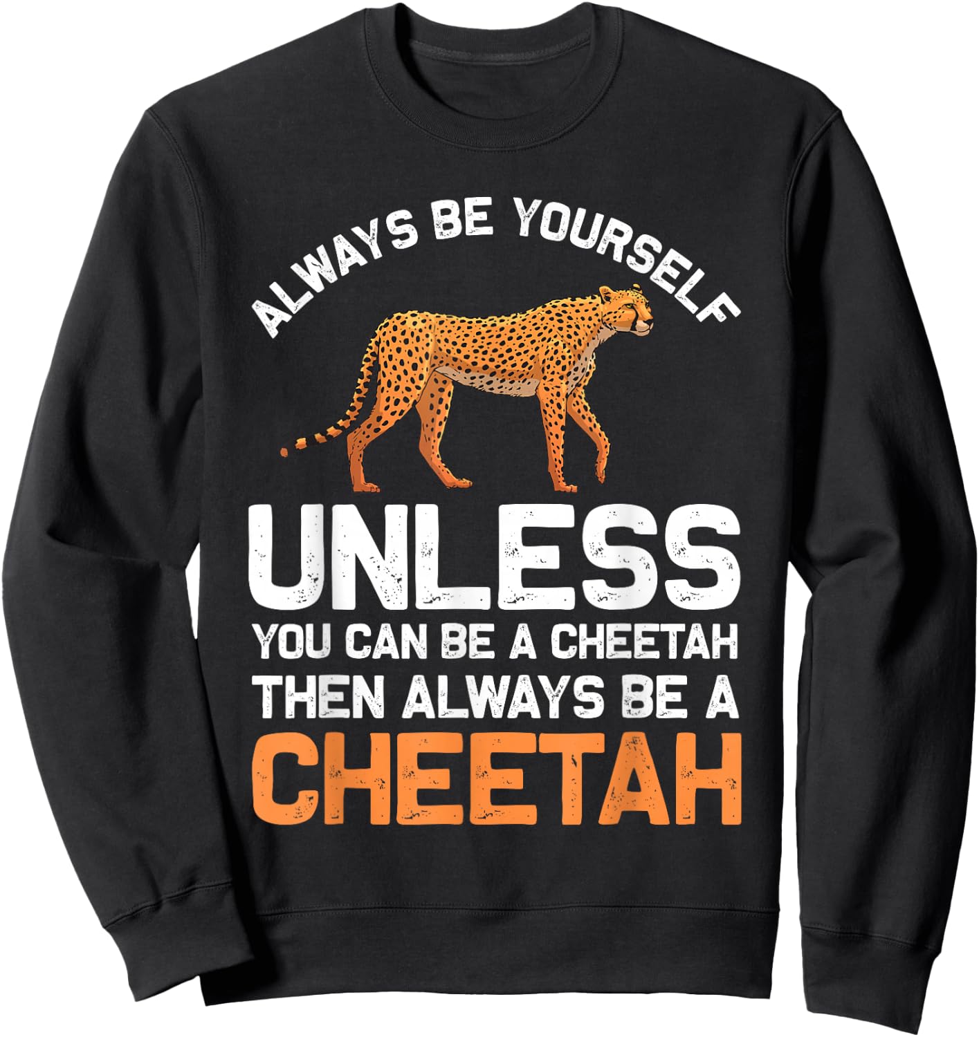 Funny Cheetah Design for Boys Girls Safari Wildlife Leopard Sweatshirt - Sweatshirt | Black