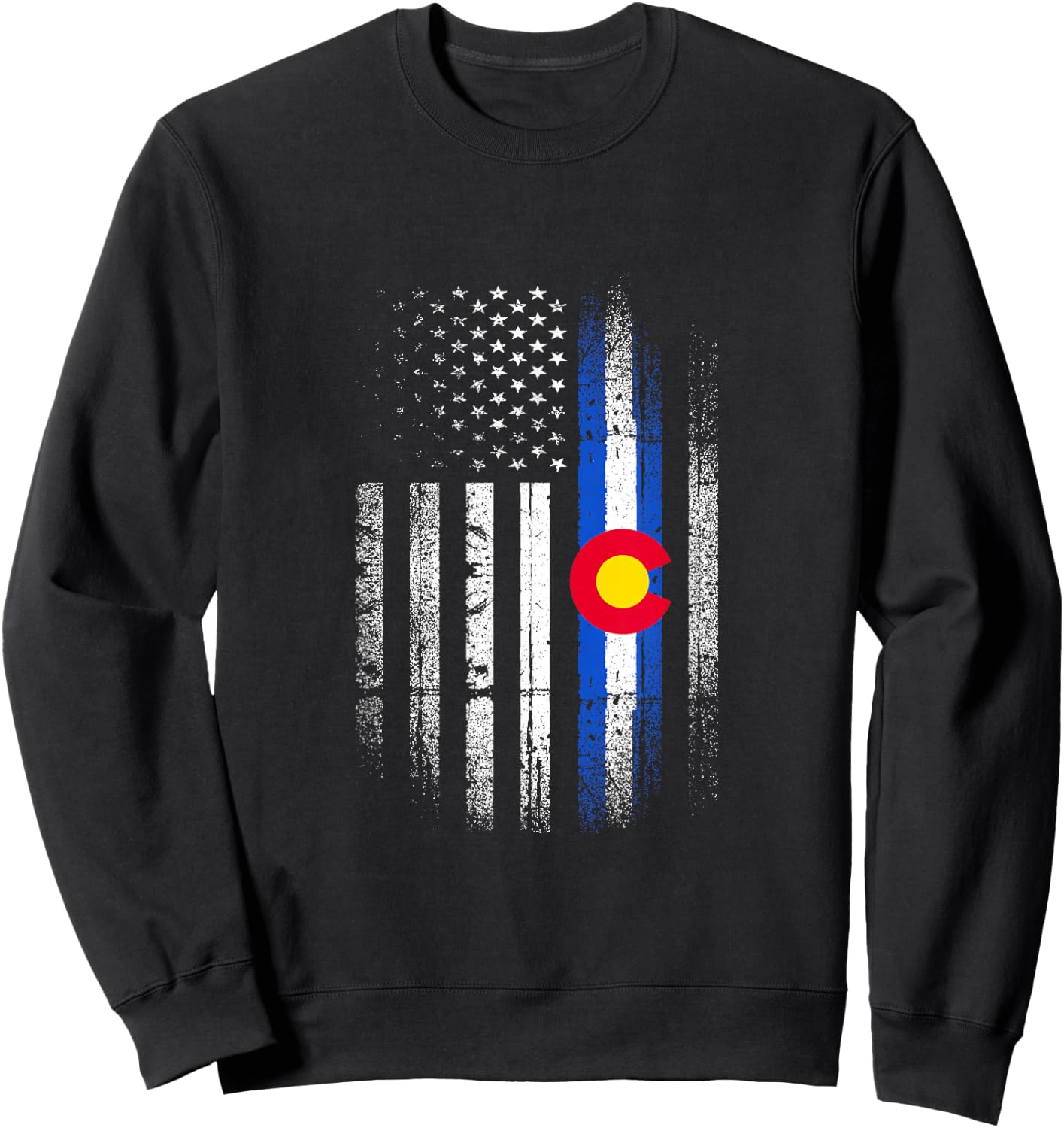 Colorado USA American Flag State Home Pride Patriotic Sweatshirt - Sweatshirt | Black