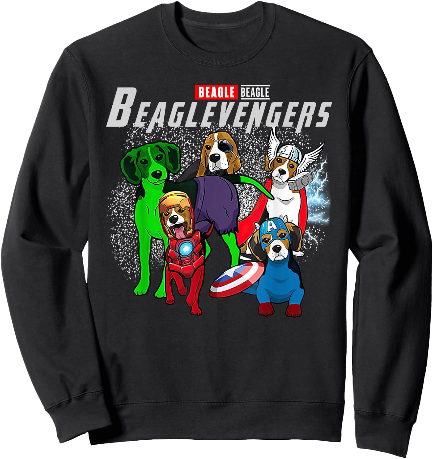 Super Dogs Beagle Assemble Beaglevengers - Dogs Lover Sweatshirt - Sweatshirt | Black