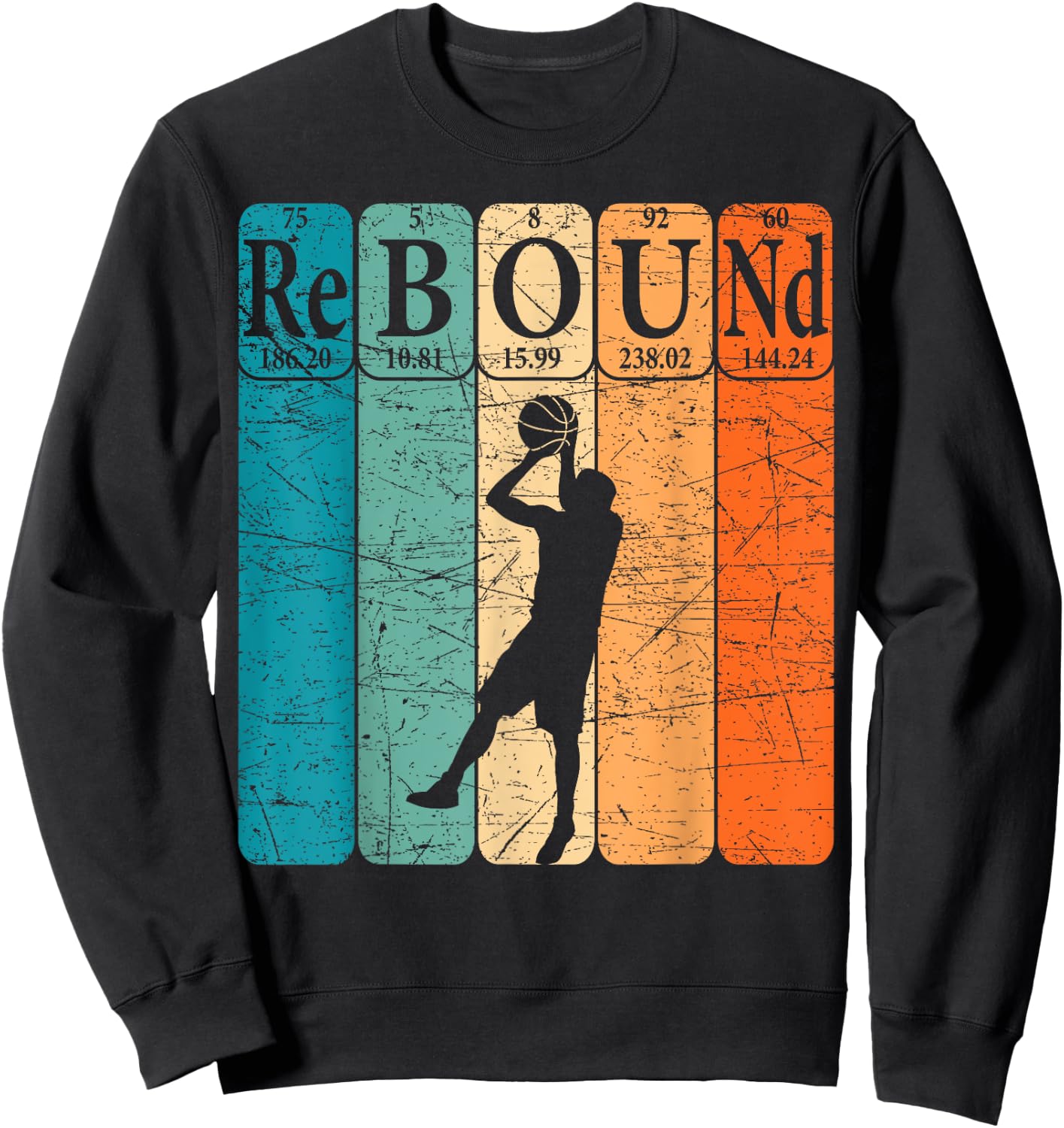 Basketball Periodic Table Elements Science Nerd Basketballer Sweatshirt - Sweatshirt | Black