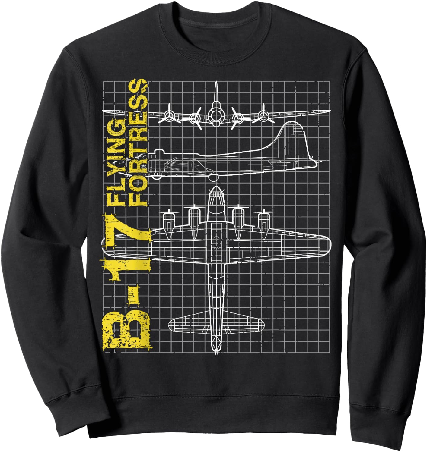 B-17 Flying Fortress gift, Air Force, Aviation design Sweatshirt - Sweatshirt | Black